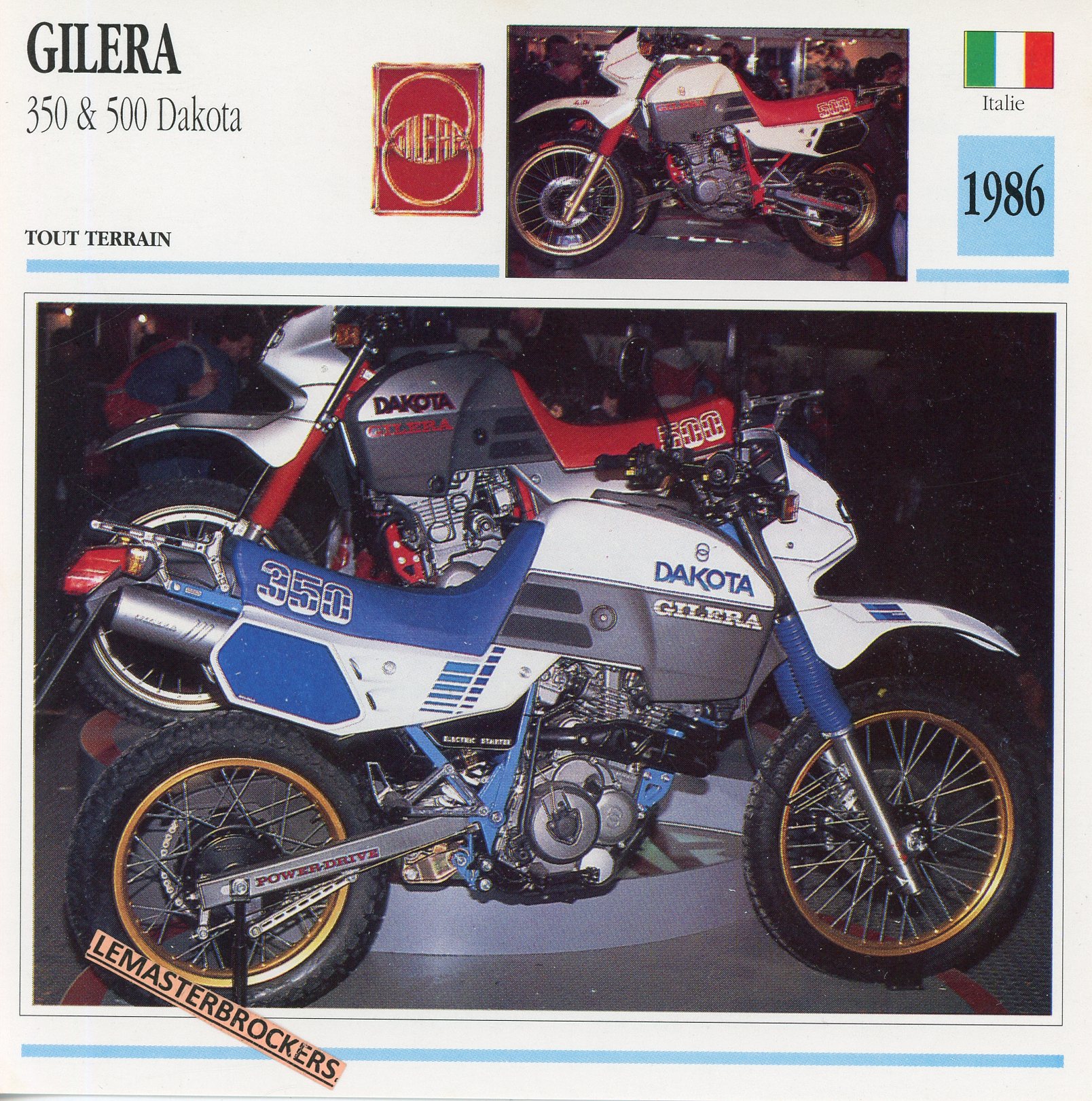 GILERA-DAKOTA-1986-FICHE-MOTO-MOTORCYCLE-CARDS-ATLAS-LEMASTERBROCKERS