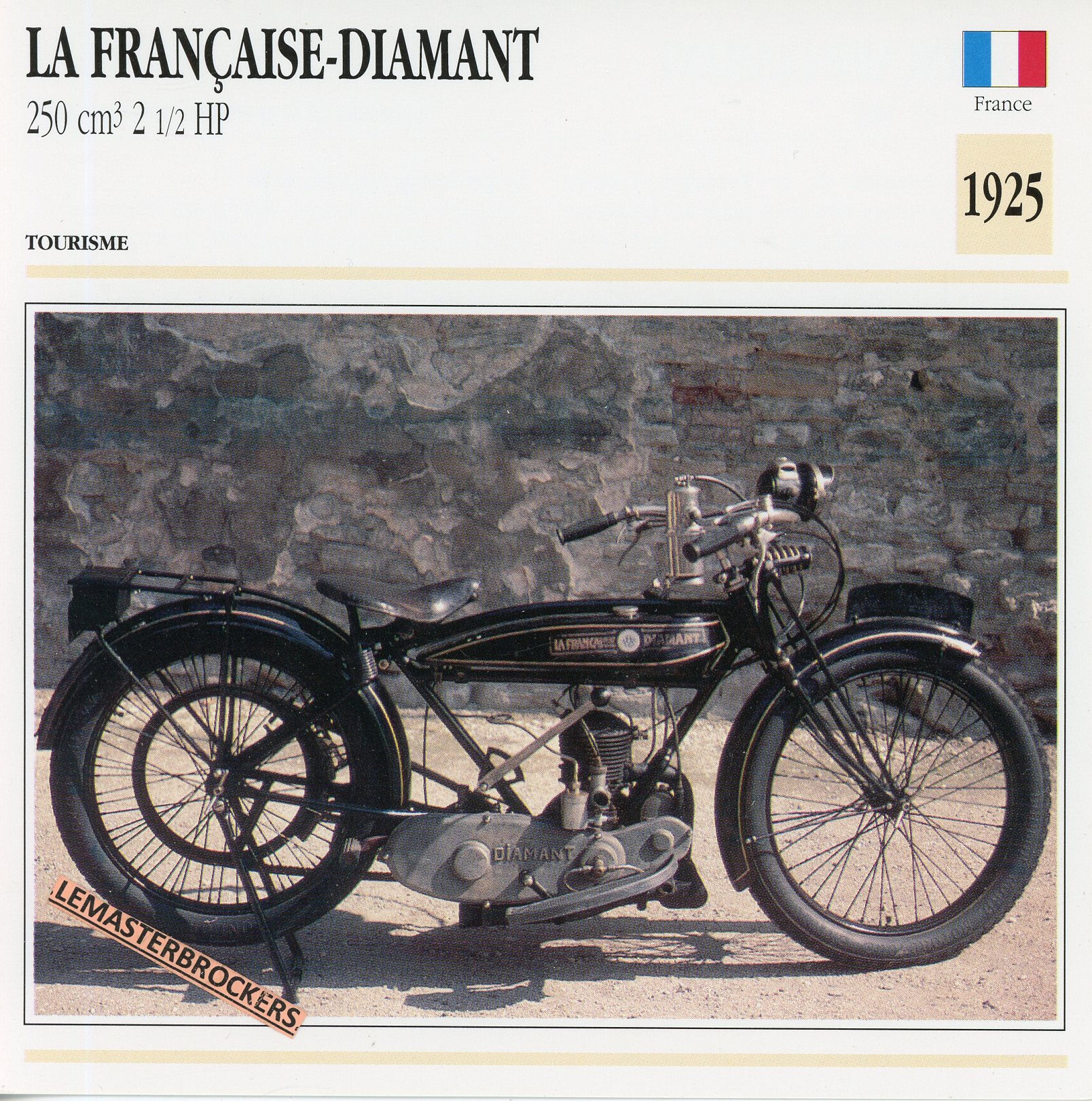 LAFRANCAISE-DIAMANT-1925-FICHE-SCOOTER-MOTORCYCLE-CARDS-ATLAS-LEMASTERBROCKERS