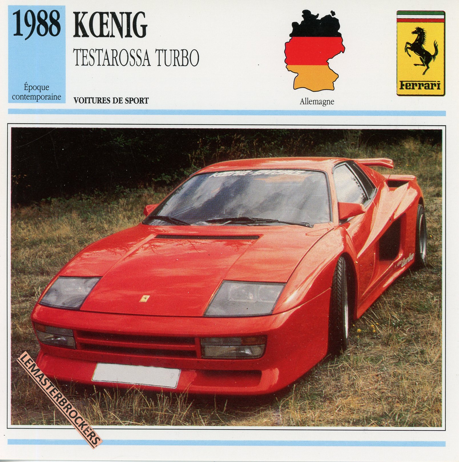 KOENIG-TESTAROSSA-TURBO-1988-FICHE-AUTO-CARD-CARS-LEMASTERBROCKERS
