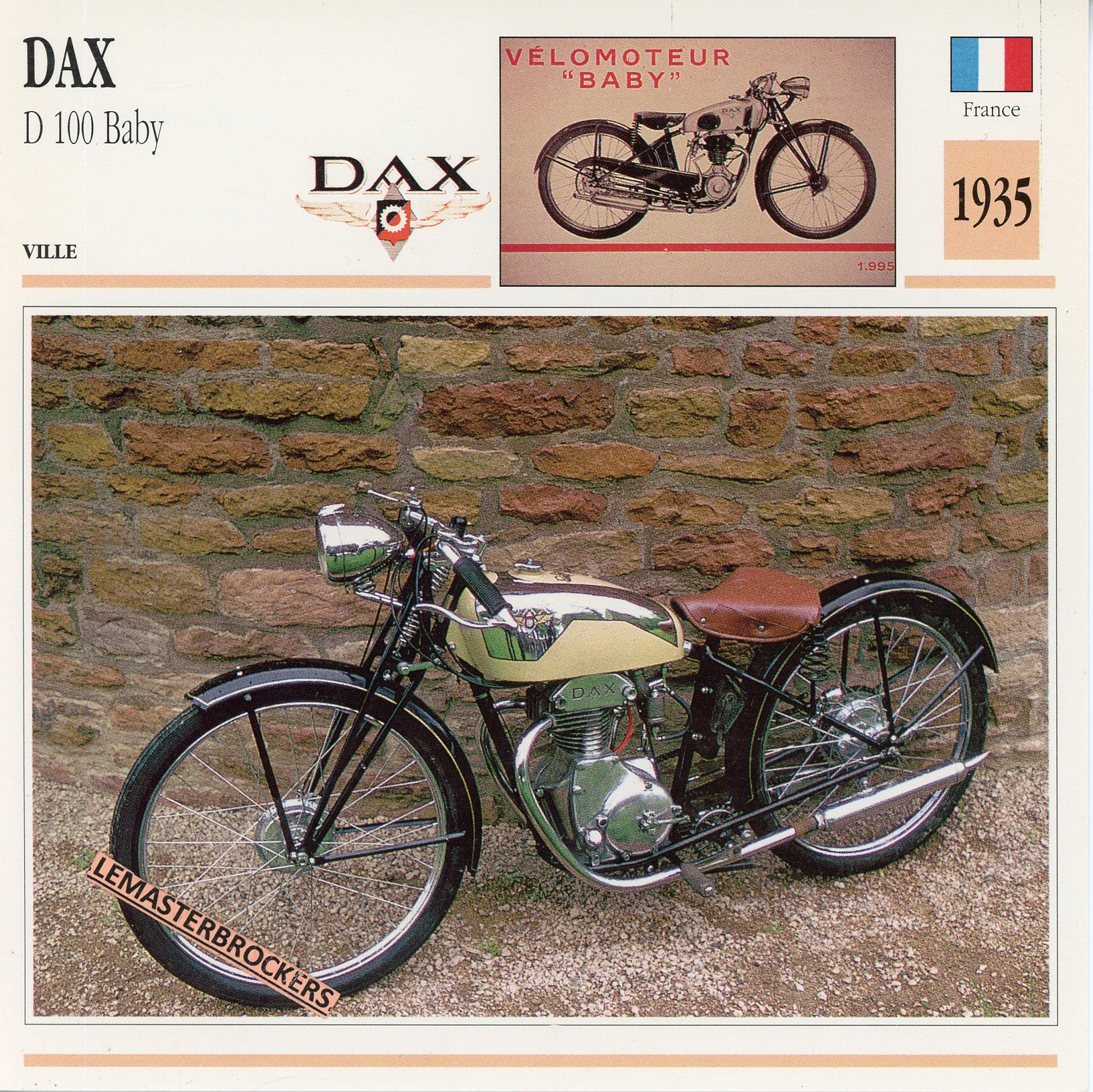 DAX-D100-BABY-1935-FICHE-MOTO-MOTORCYCLE-CARDS-ATLAS-LEMASTERBROCKERS