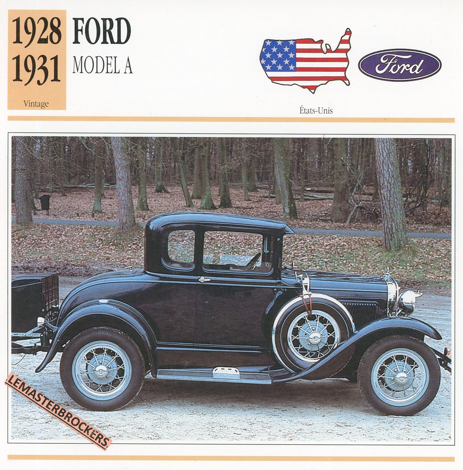 FORD-A-1928-1931-FICHE-AUTO-CARD-CARS-LEMASTERBROCKERS