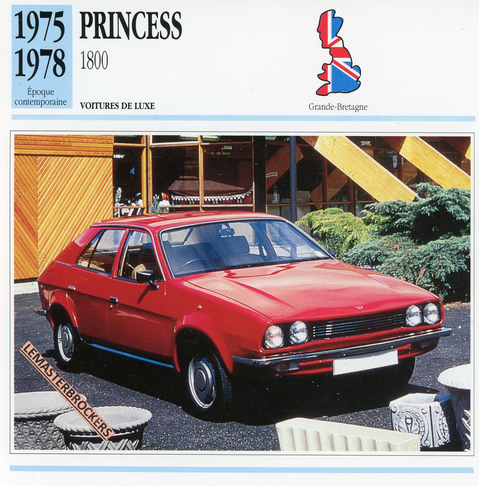 PRINCESS 1800 1975 1978 - FICHE AUTO - CARD CARS ATLAS FRENCH