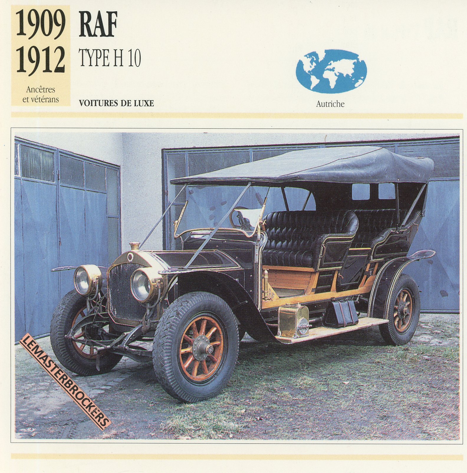 RAF-H10-1909-1912-FICHE-AUTO-CARD-CARS-LEMASTERBROCKERS