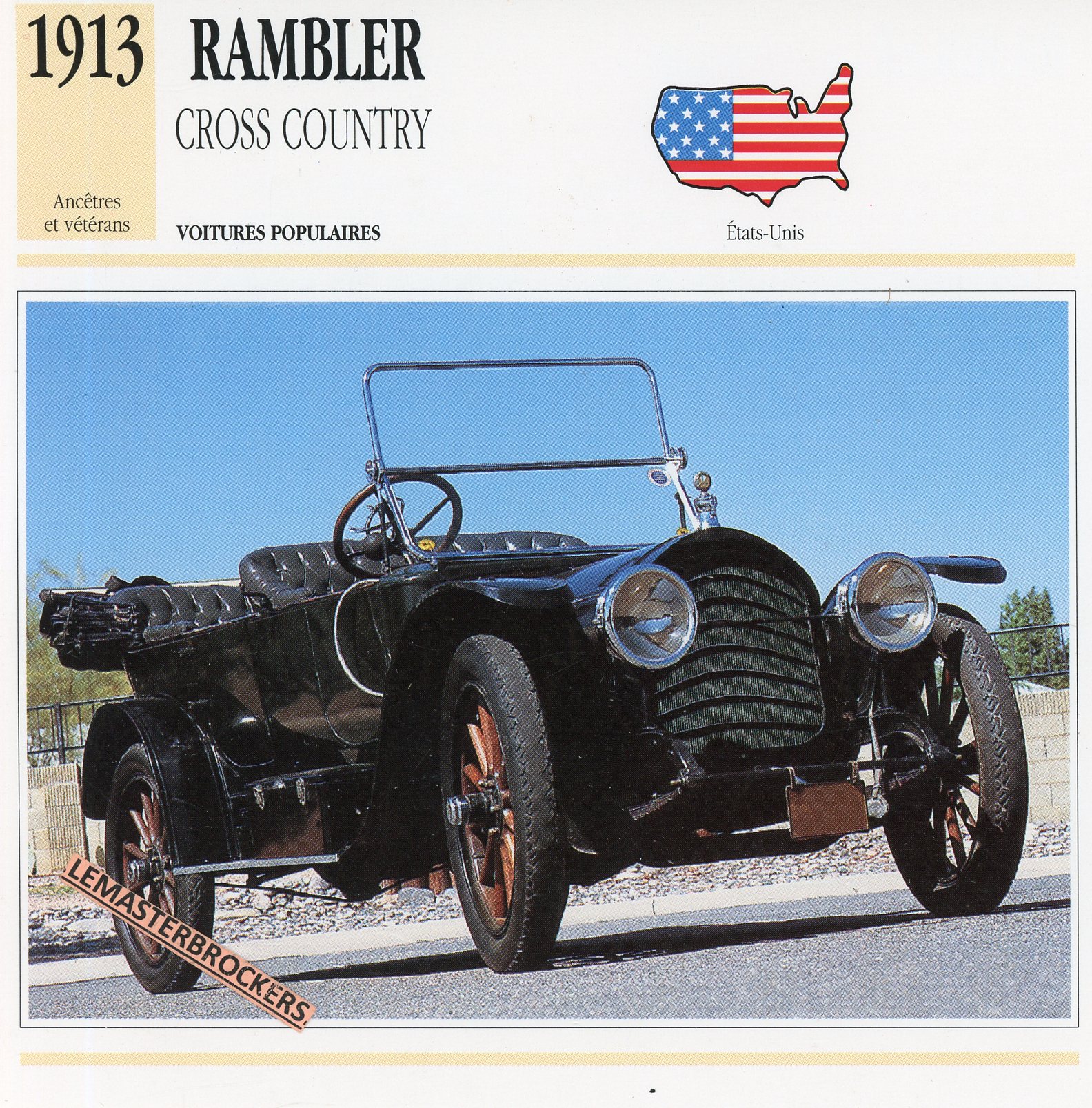 RAMBLER-CROSS-COUNTRY-1913-FICHE-AUTO-CARD-CARS-LEMASTERBROCKERS