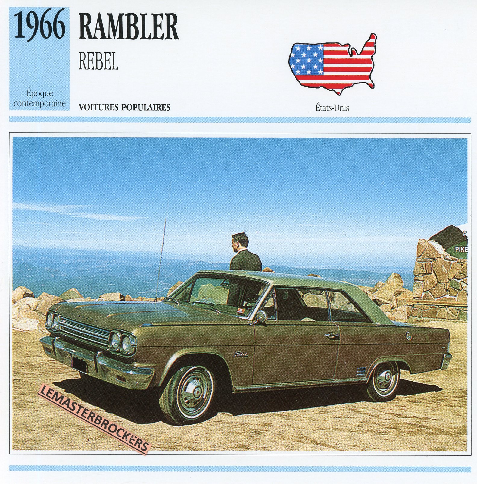 RAMBLER-REVEL-1966-FICHE-AUTO-CARD-CARS-LEMASTERBROCKERS