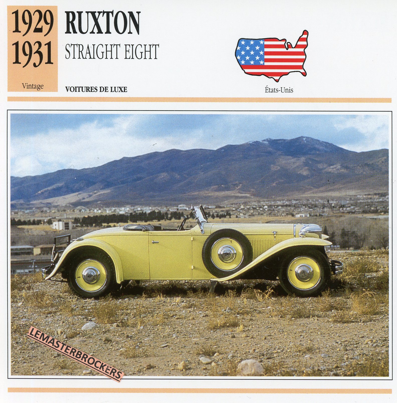 RUXTON-STRAIGHT-EIGHT-1929-1931-FICHE-AUTO-CARD-CARS-LEMASTERBROCKERS