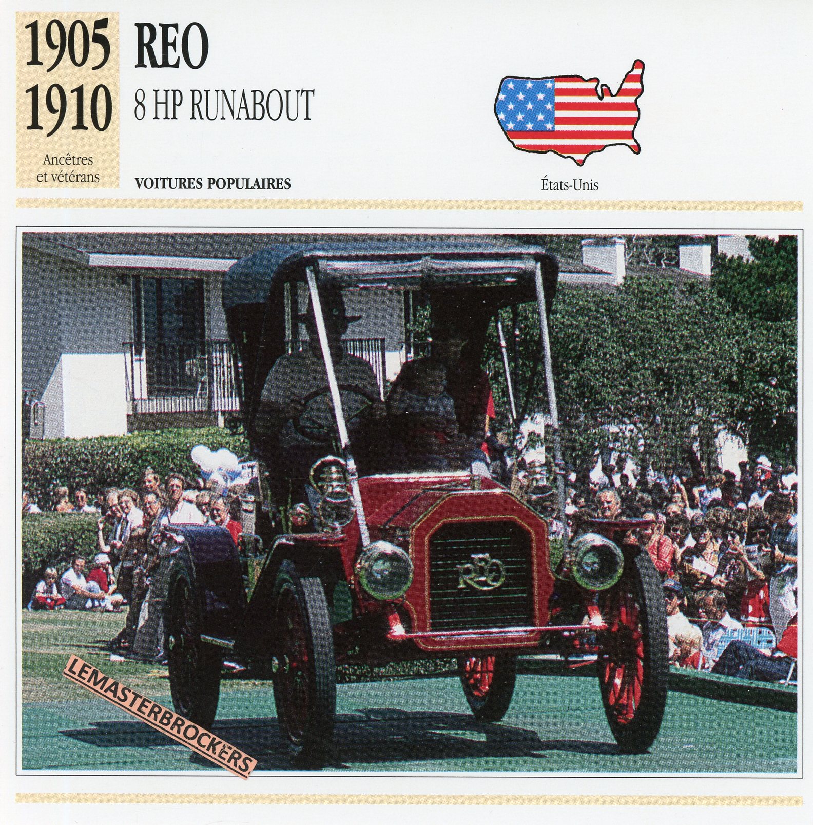 REO-8HP-RUNABOUT-1905-1910-FICHE-AUTO-CARD-CARS-LEMASTERBROCKERS