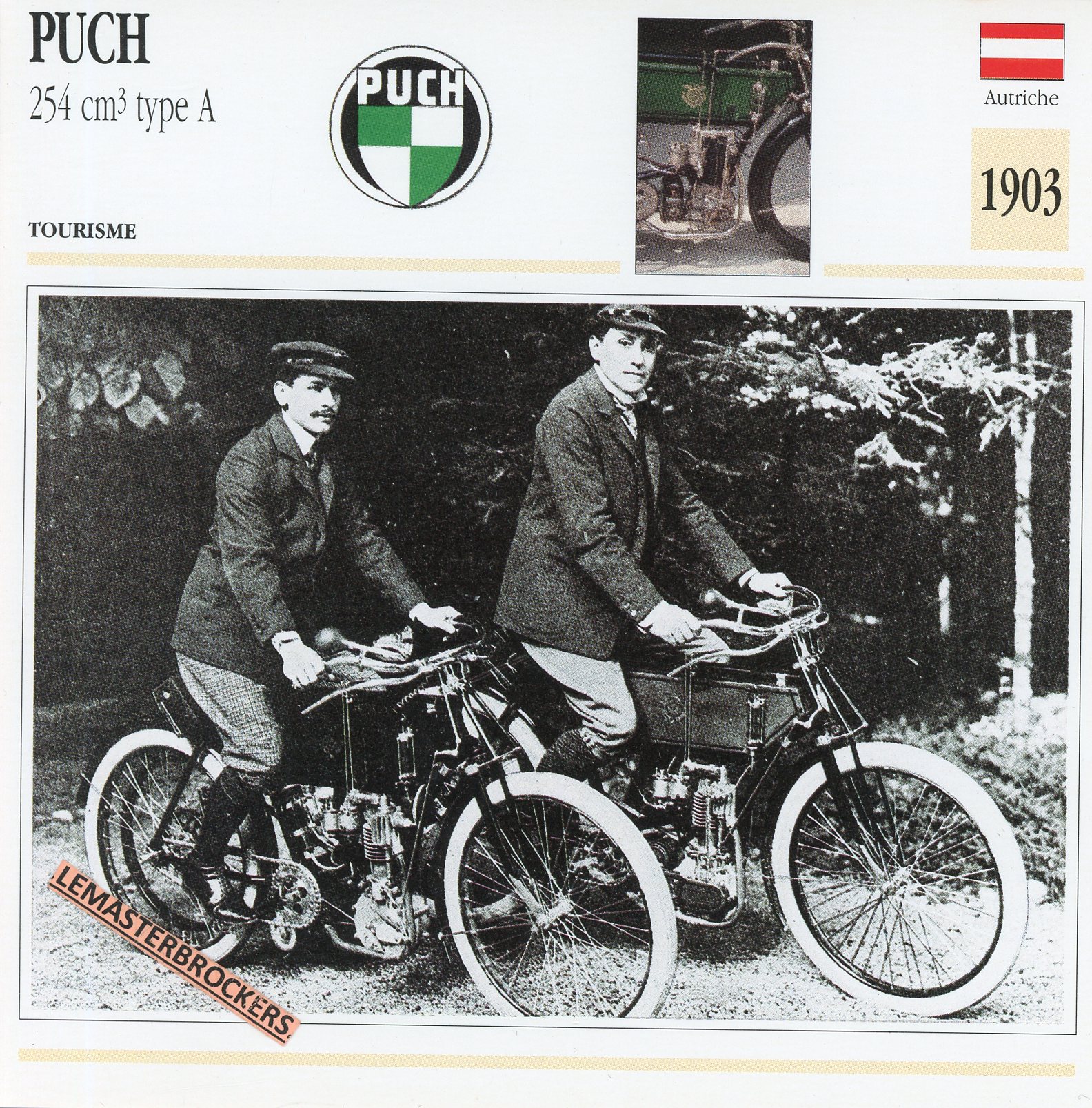 PUCH-254-A-1903-FICHE-MOTO-MOTORCYCLE-CARDS-ATLAS-LEMASTERBROCKERS