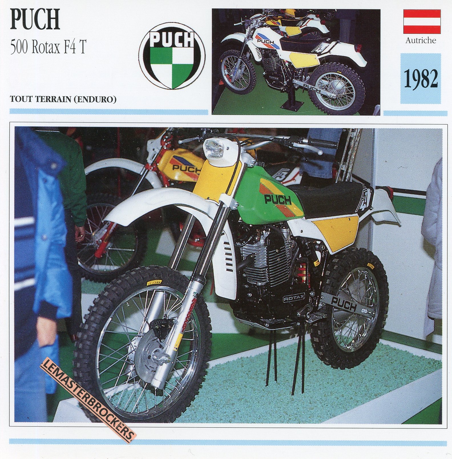 PUCH-500-ROTAX-F4T-1982-FICHE-MOTO-ENDURO-MOTORCYCLE-CARDS-ATLAS-LEMASTERBROCKERS