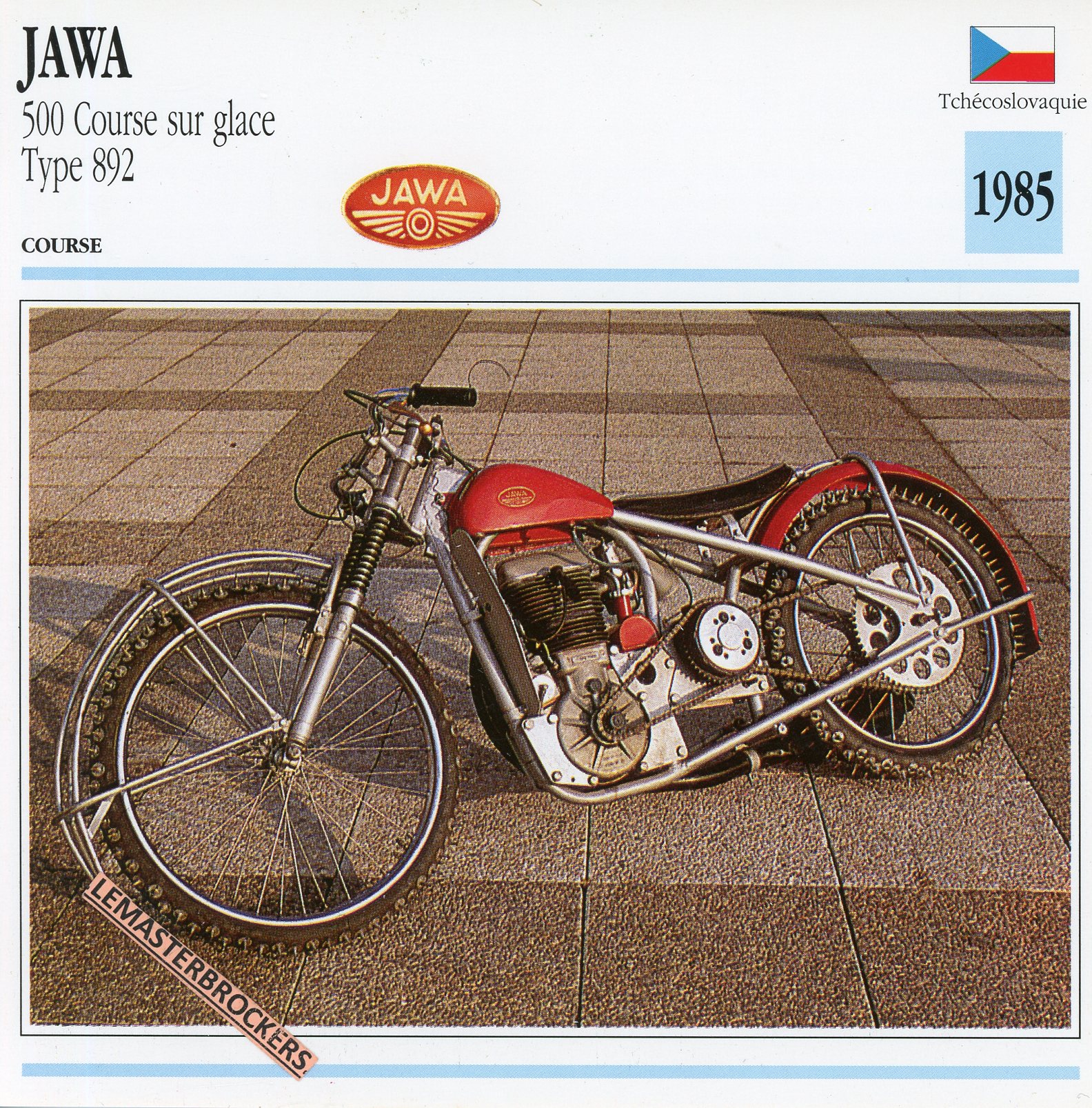JAWA 500 COURSE SUR GLACE TYPE 892 1985 - FICHE MOTO
