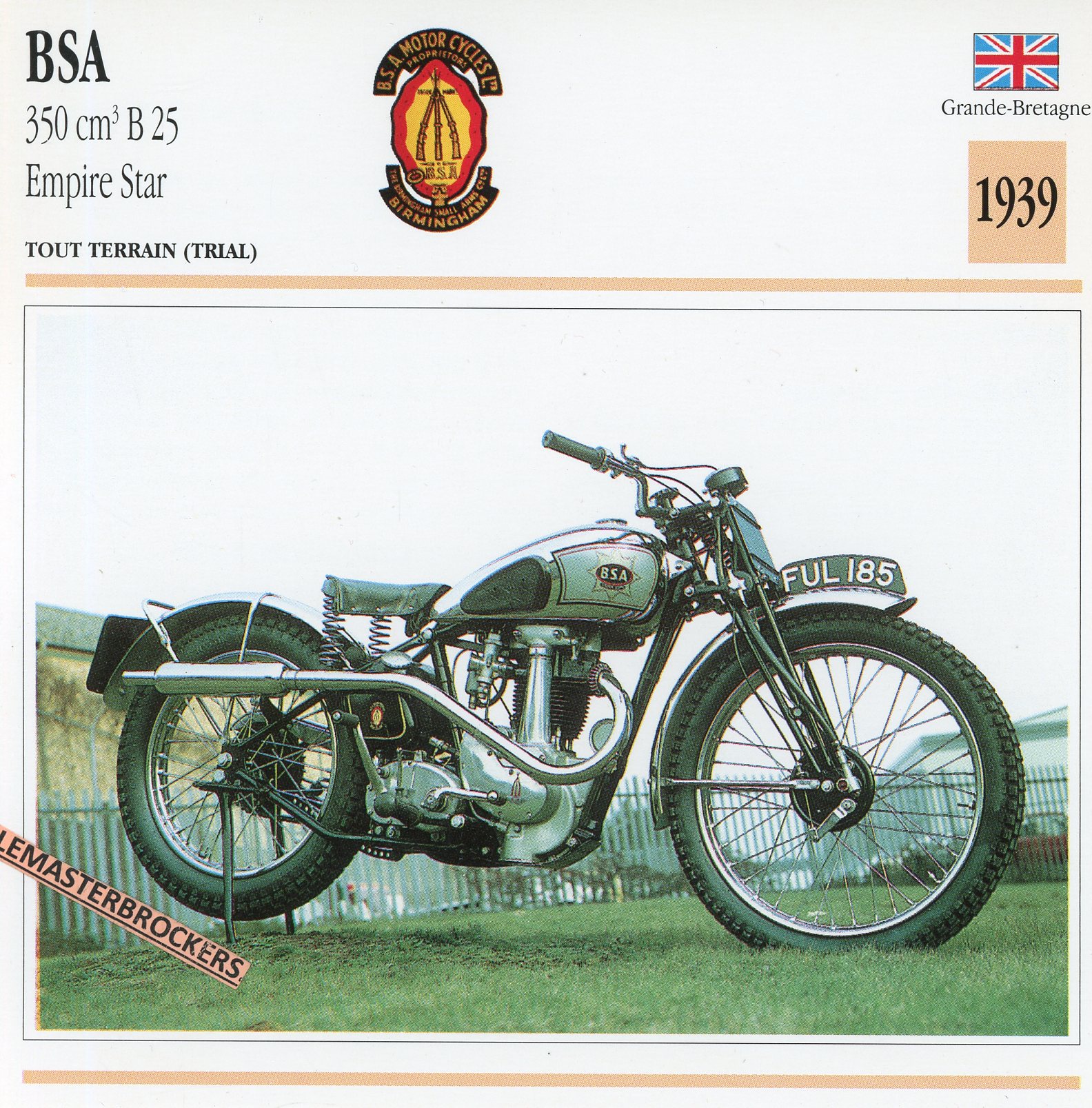 BSA-350-B25-EMPIRE-STAR-1939-FICHE-MOTO-CARDS-ATLAS-LEMASTERBROCKERS