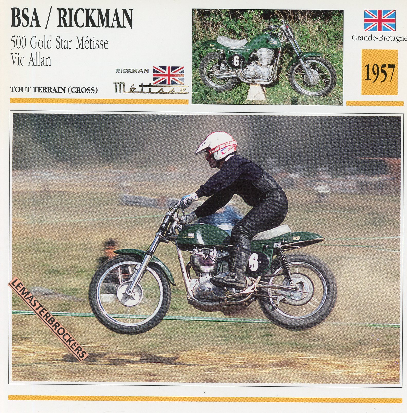 BSA-RICKMAN-500-GOLDSTAR-METISSE-VIC-ALLAN-1957-FICHE-MOTO-LEMASTERBROCKERS