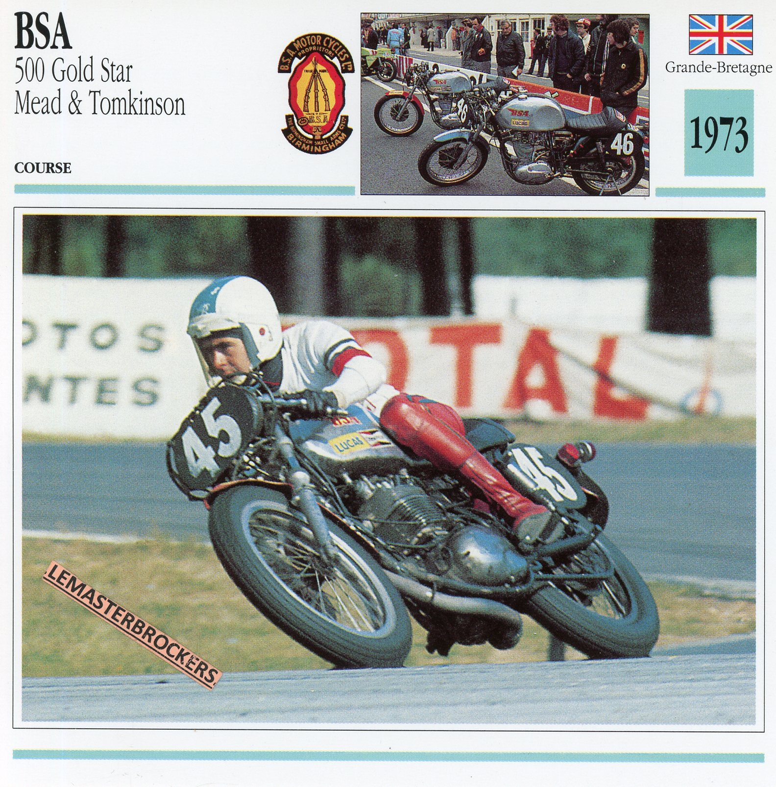 BSA-500-MEAD-TOMKINSON-1973-FICHE-MOTO-CARDS-ATLAS-LEMASTERBROCKERS