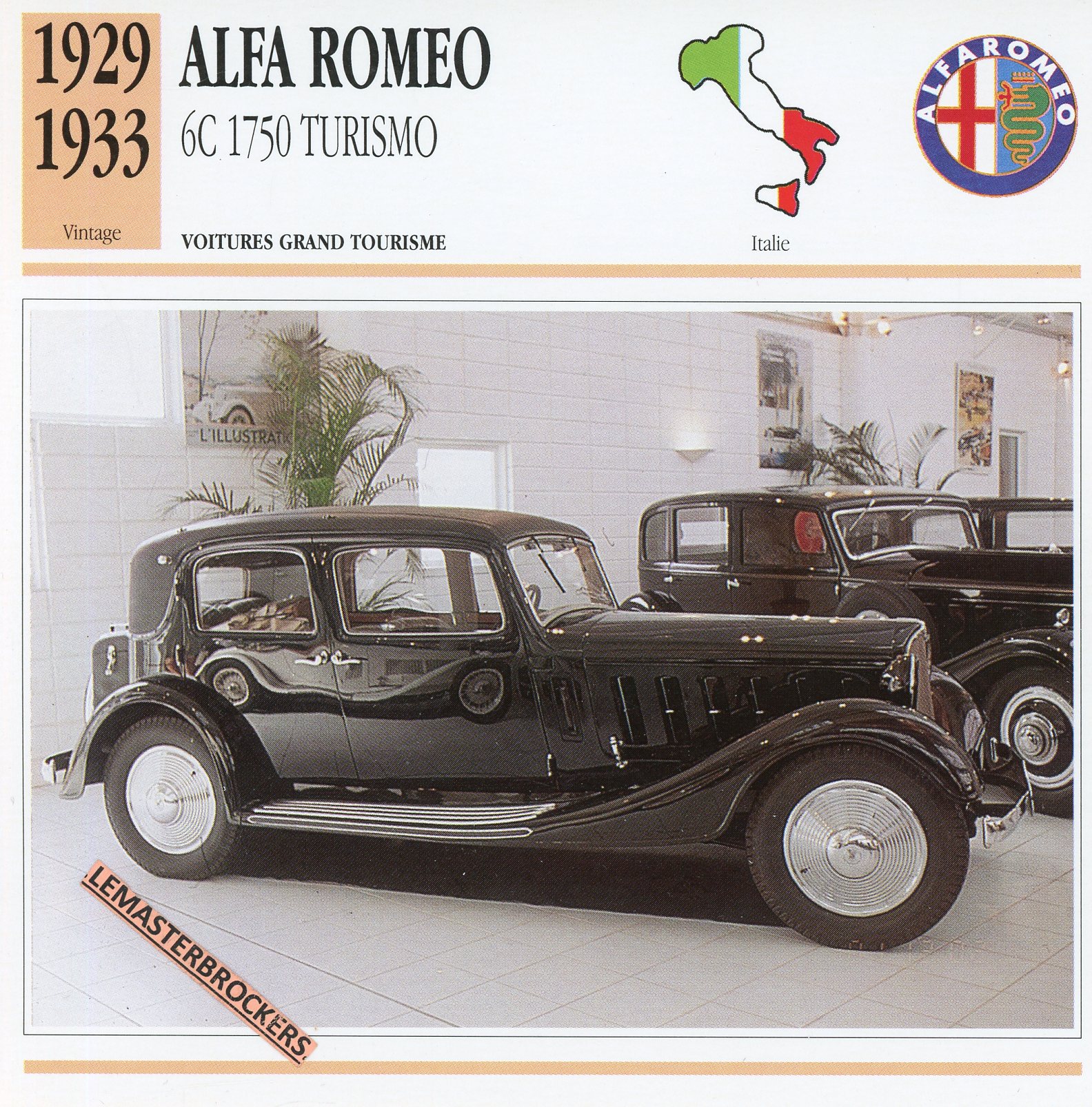 ALFA-ROMEO-6C-1750-TURISMO-1929-1933-FICHE-AUTO-CARS-CARD-ATLAS-LEMASTERBROCKERS