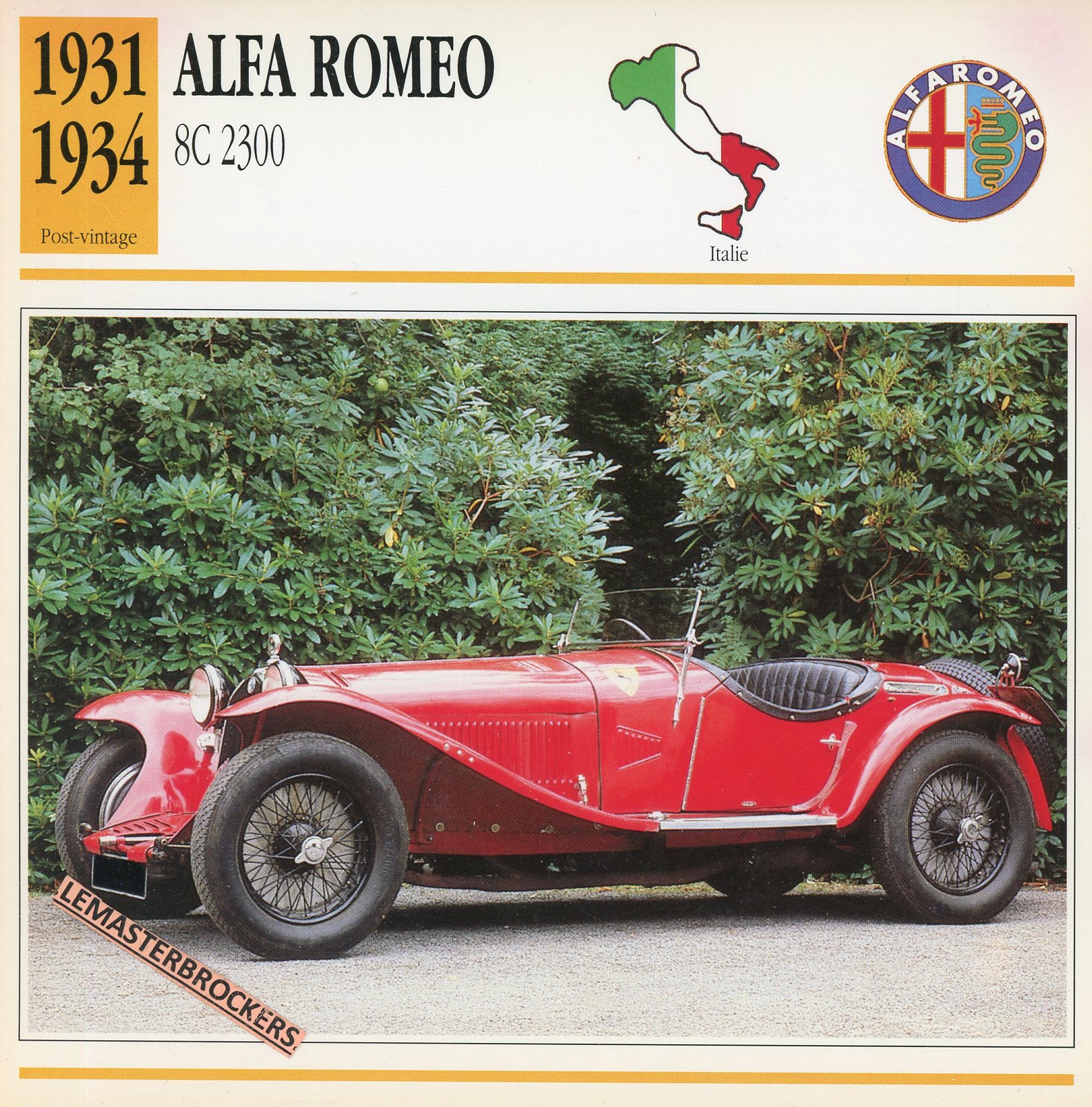 ALFA-ROMEO-8C-2300-1931-1934-FICHE-AUTO-CARS-CARD-ATLAS-LEMASTERBROCKERS