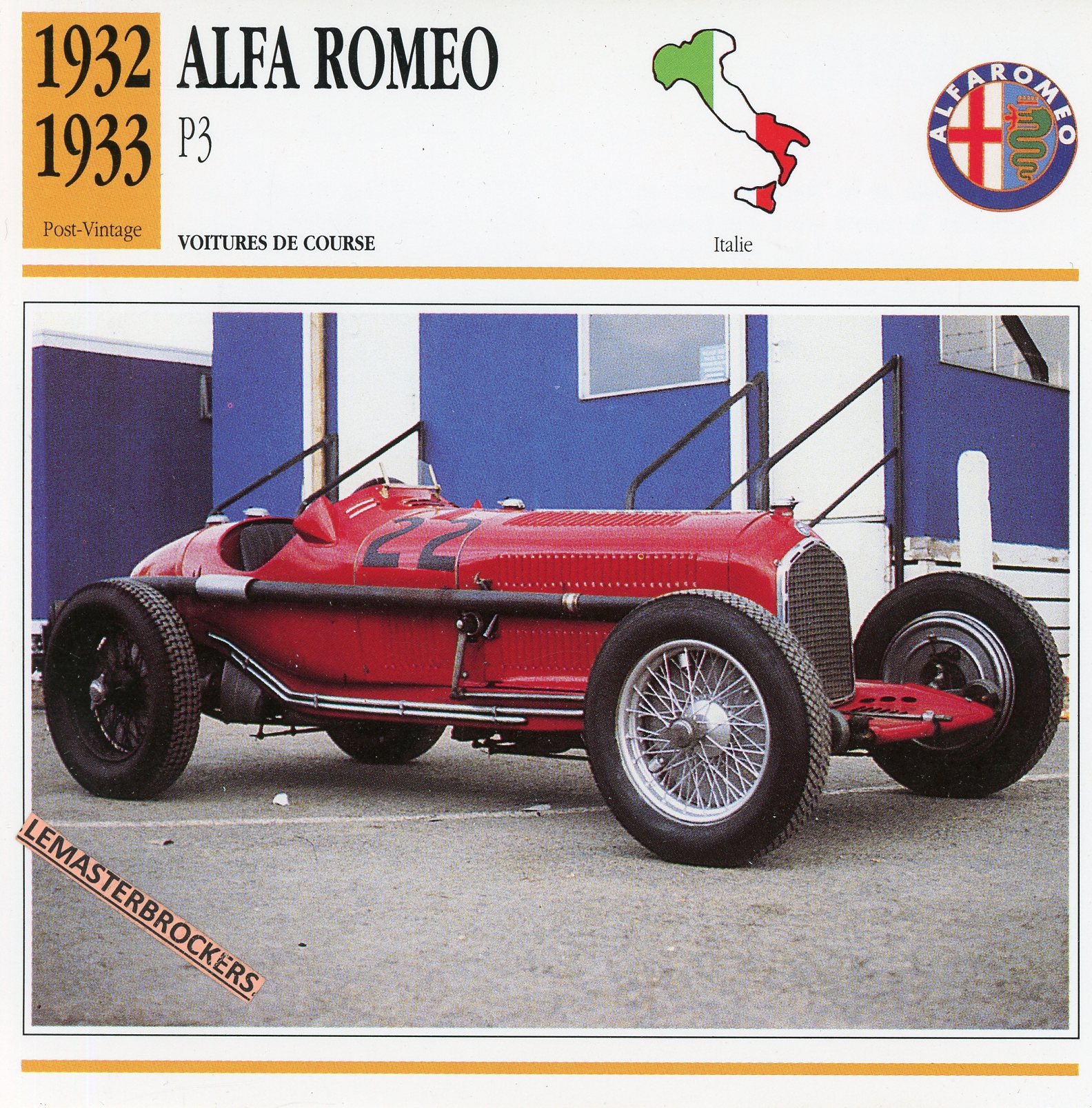 ALFA-ROMEO-TIPO-P3-1932-1933-FICHE-AUTO-CARS-CARD-ATLAS-LEMASTERBROCKERS
