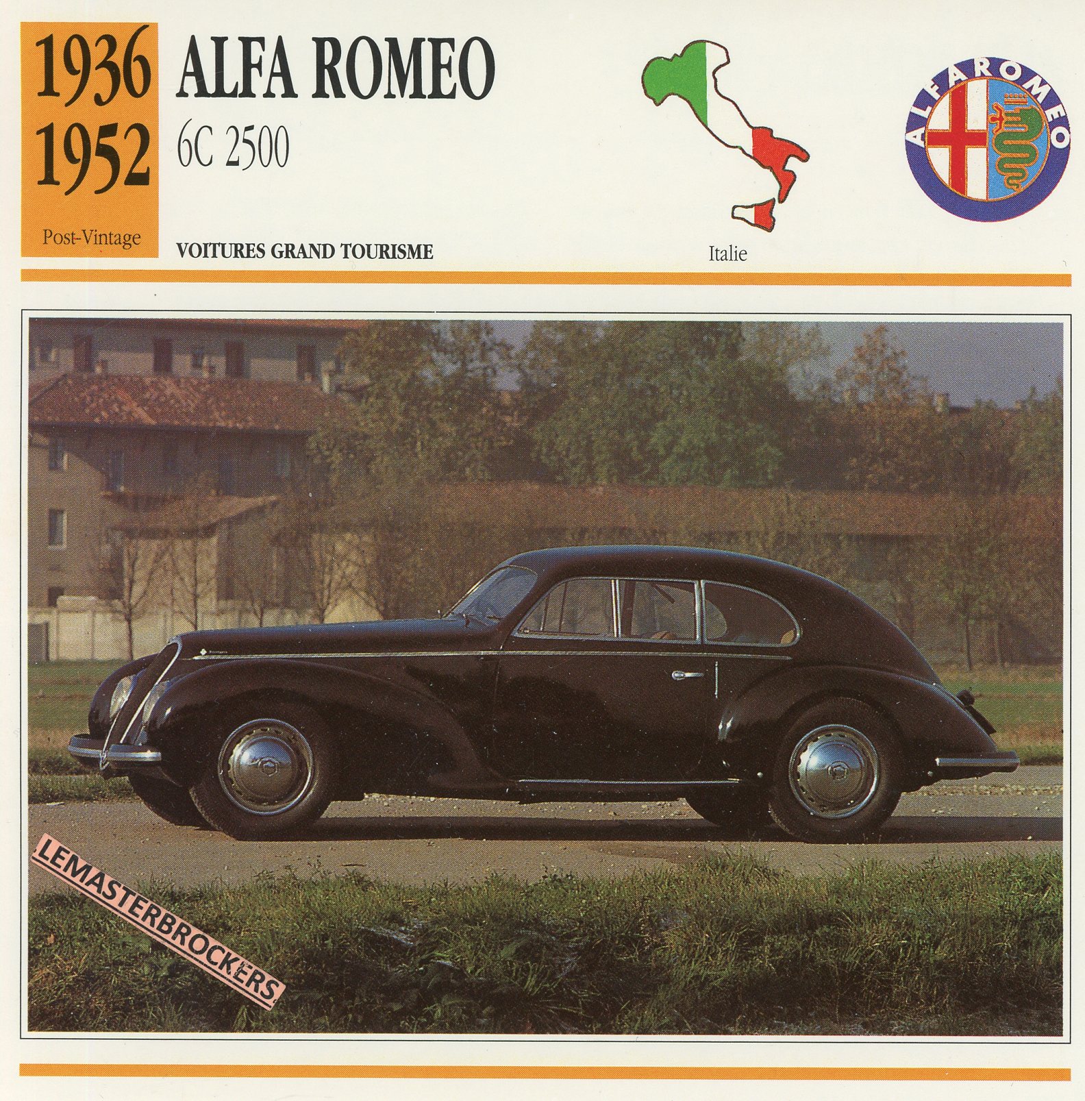 ALFA-ROMEO-6C-2500-1936-1952-FICHE-AUTO-CARS-CARD-ATLAS-LEMASTERBROCKERS