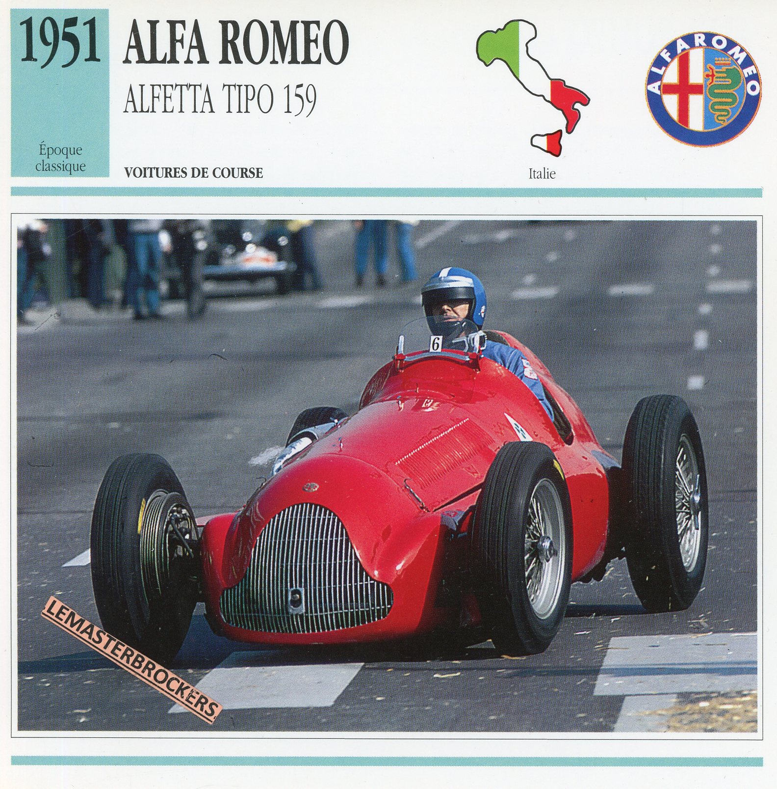 ALFA-ROMEO-ALFETTA-TIPO-159-1951-FICHE-AUTO-CARS-CARD-ATLAS-LEMASTERBROCKERS