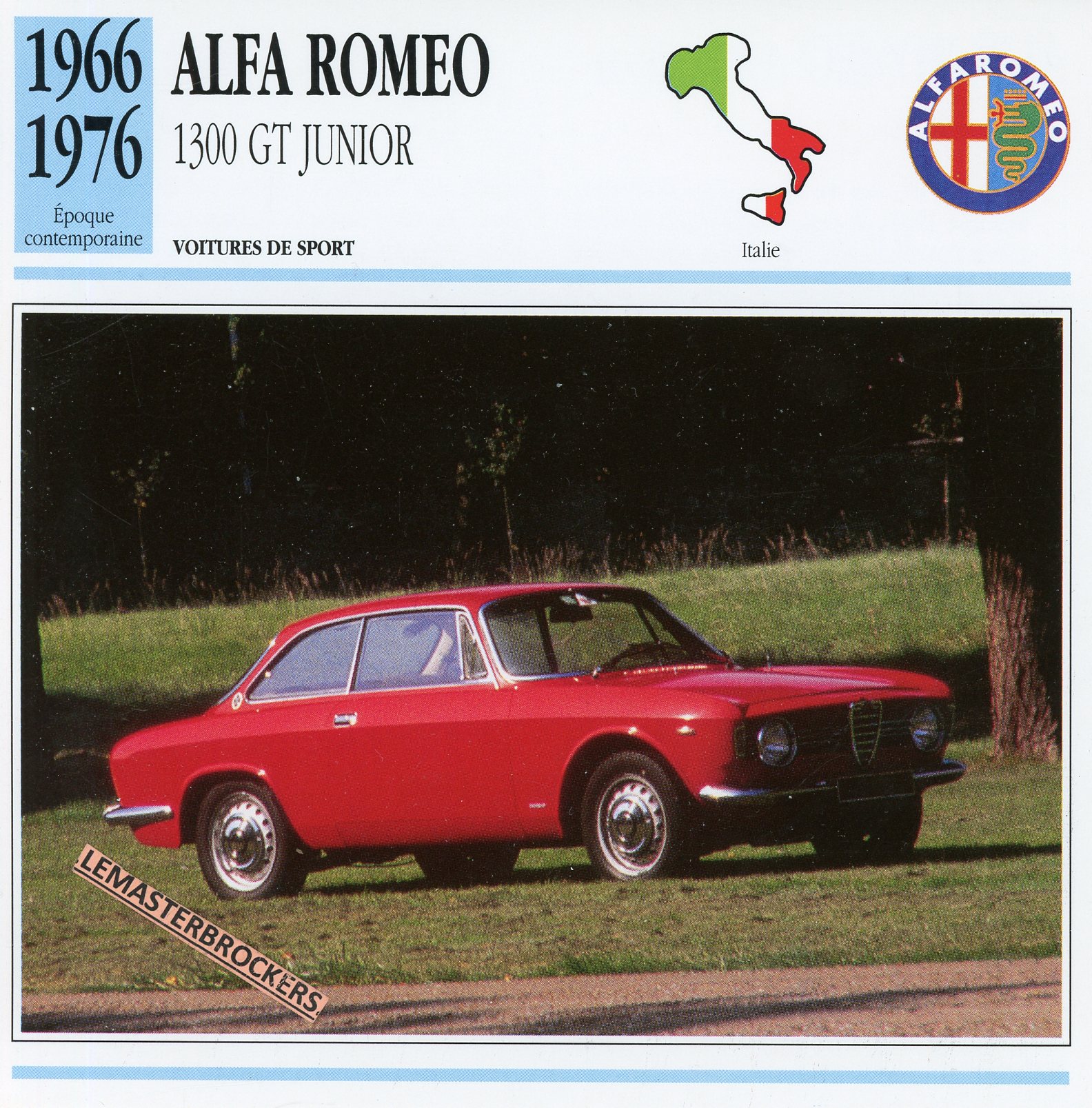 ALFA-ROMEO-1300-GT-JUNIOR-1966-1976-FICHE-AUTO-CARS-CARD-ATLAS-LEMASTERBROCKERS