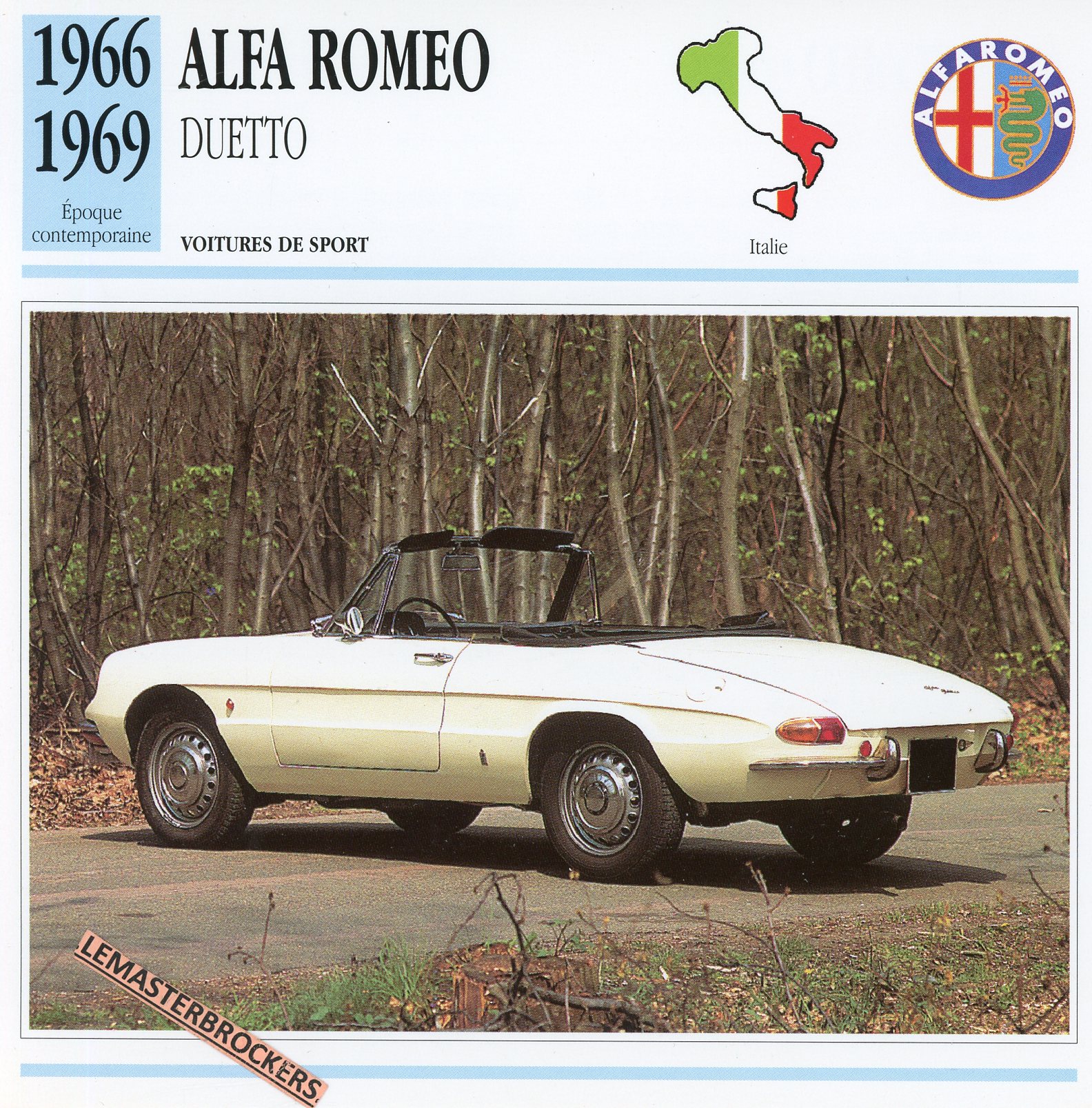 ALFA-ROMEO-DUETTO-1966-1969-FICHE-AUTO-CARS-CARD-ATLAS-LEMASTERBROCKERS