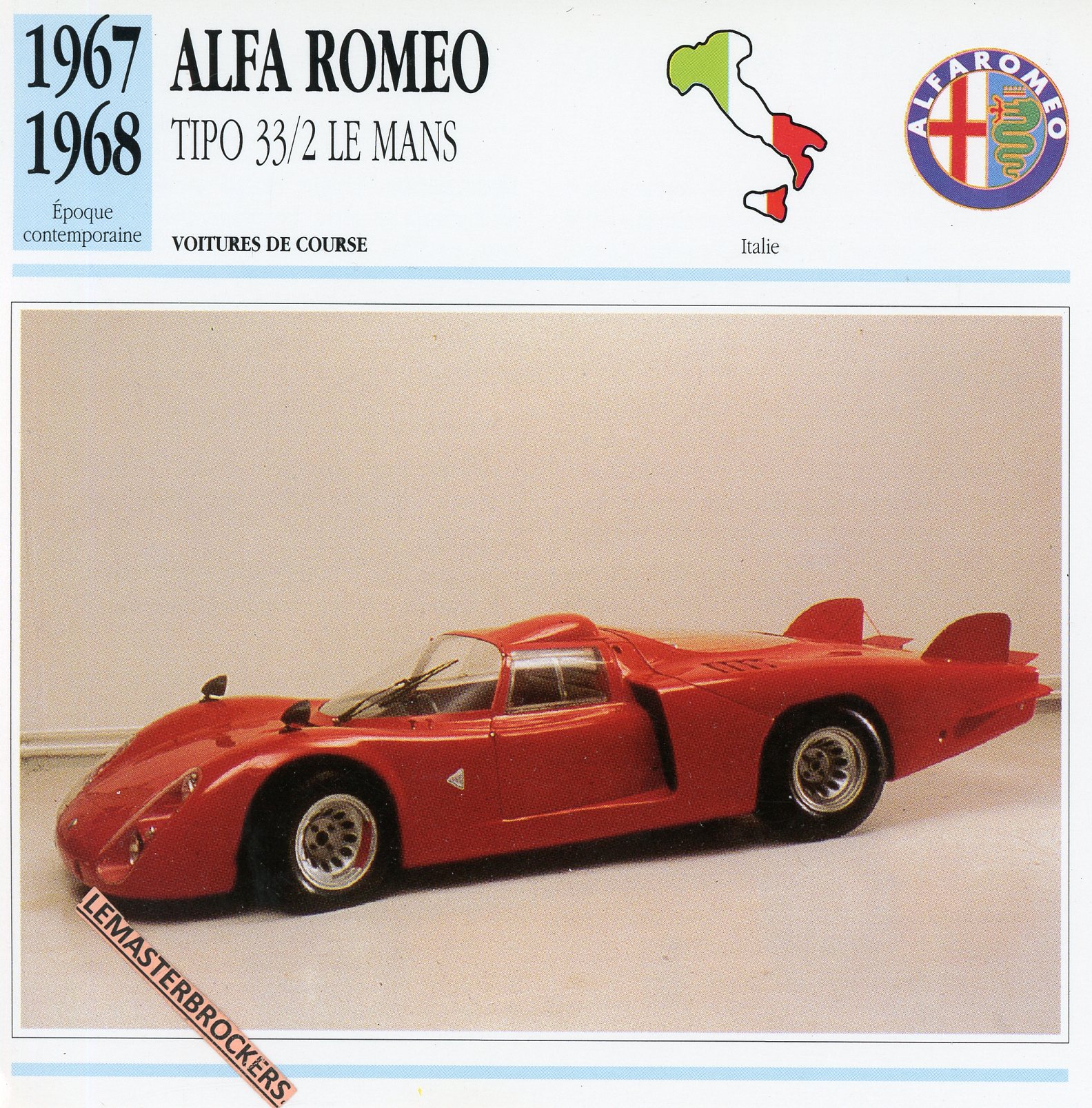ALFA-ROMEO-TIPO-LEMANS-1968-FICHE-AUTO-CARS-CARD-ATLAS-LEMASTERBROCKERS