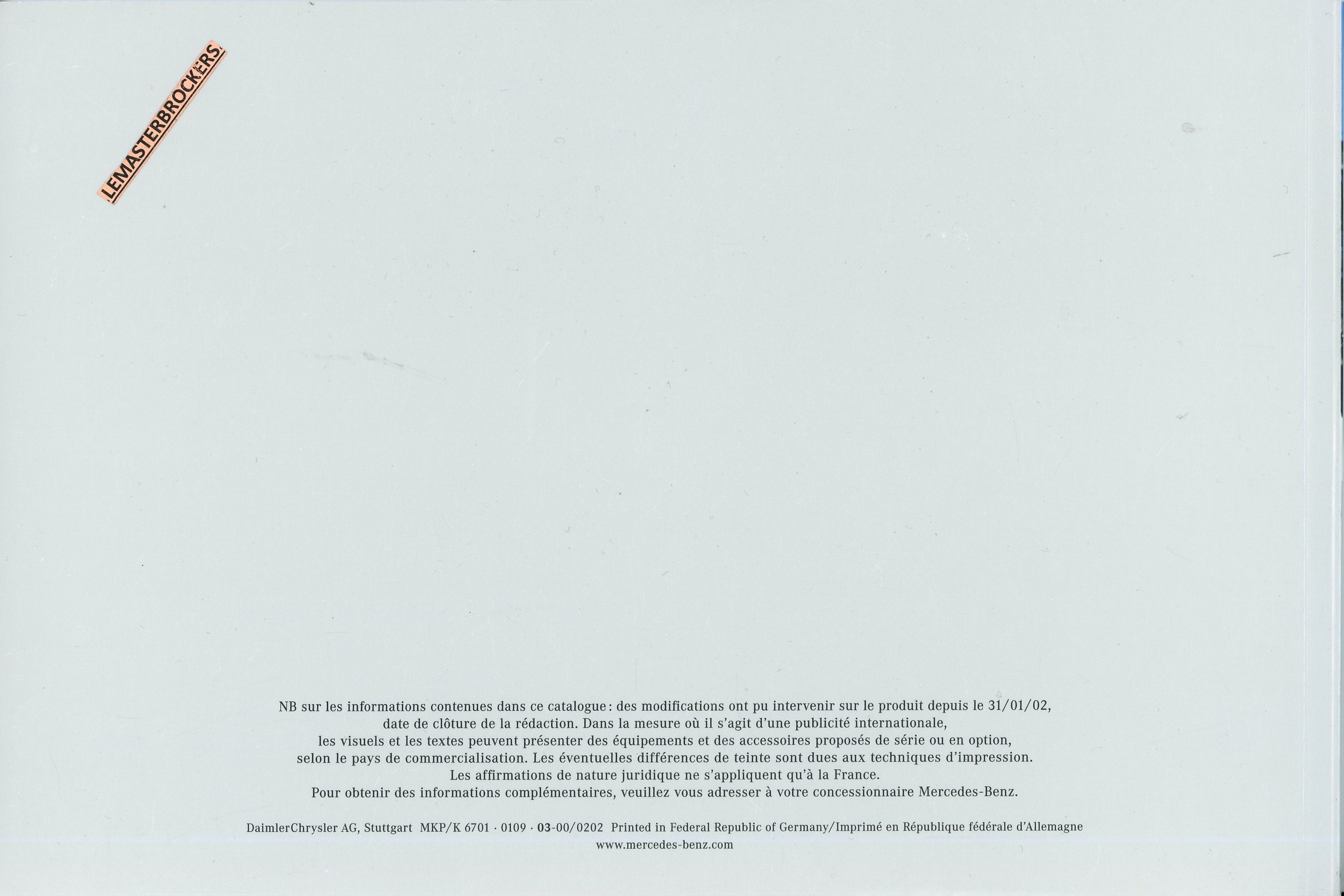 CATALOGUE-BROCHURE-MERCEDES-E-2002-LEMASTERBROCKERS
