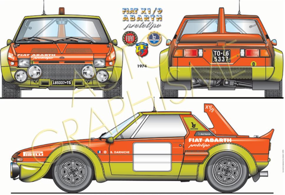 COUPE-FIAT-X1-9-ABARTH-POSTER- ART-DÉCO-IMPRESSION  - LEMASTERBROCKERS