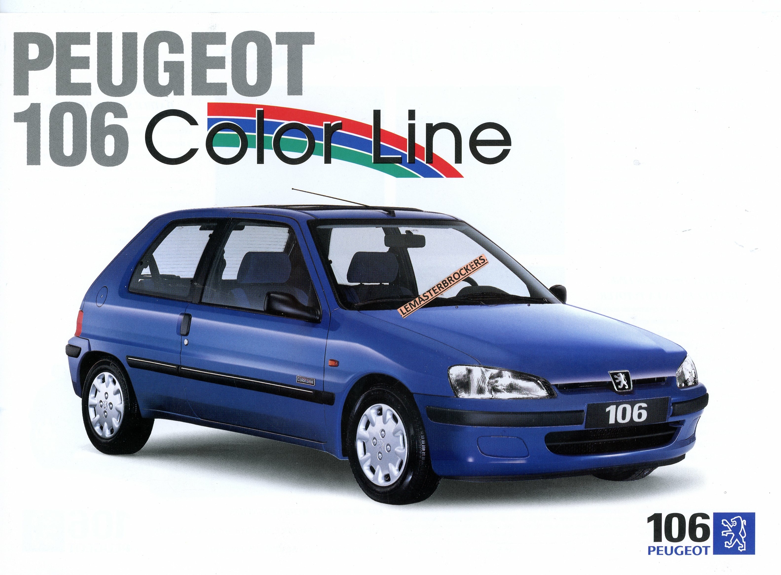 FICHE-AUTO-PEUGEOT-106-LEMASTERBROCKERS-BROCHURE-AUTOMOBILE-COLLECTION