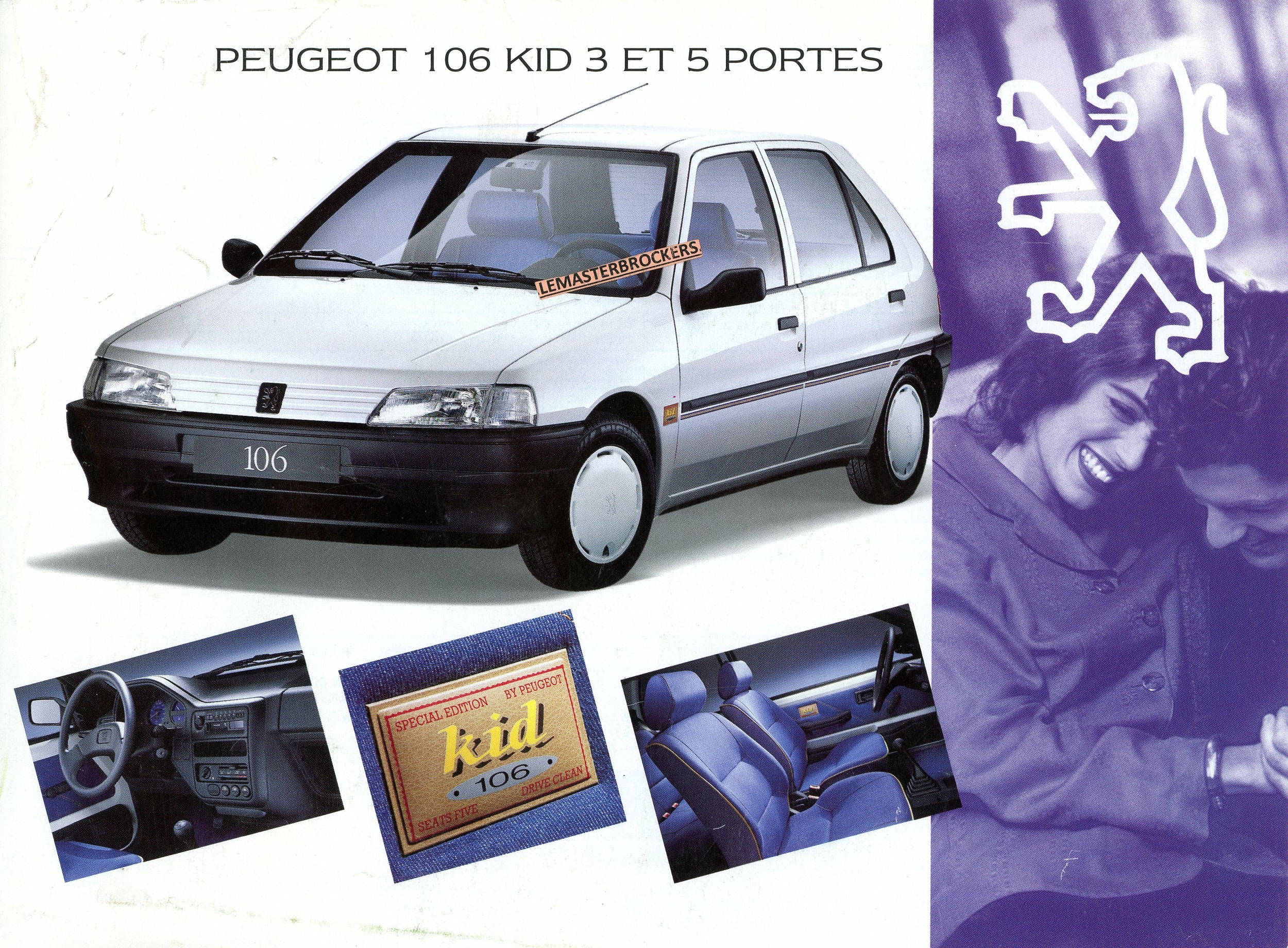 BROCHURE-PEUGEOT-106-KID-LEMASTERBROCKERS-1993-FICHE-PEUGEOT