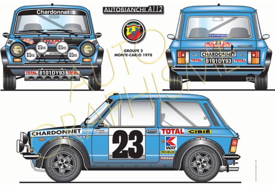 LANCIA-A112-ABARTH-POSTER- ART-DÉCO-IMPRESSION  - LEMASTERBROCKERS