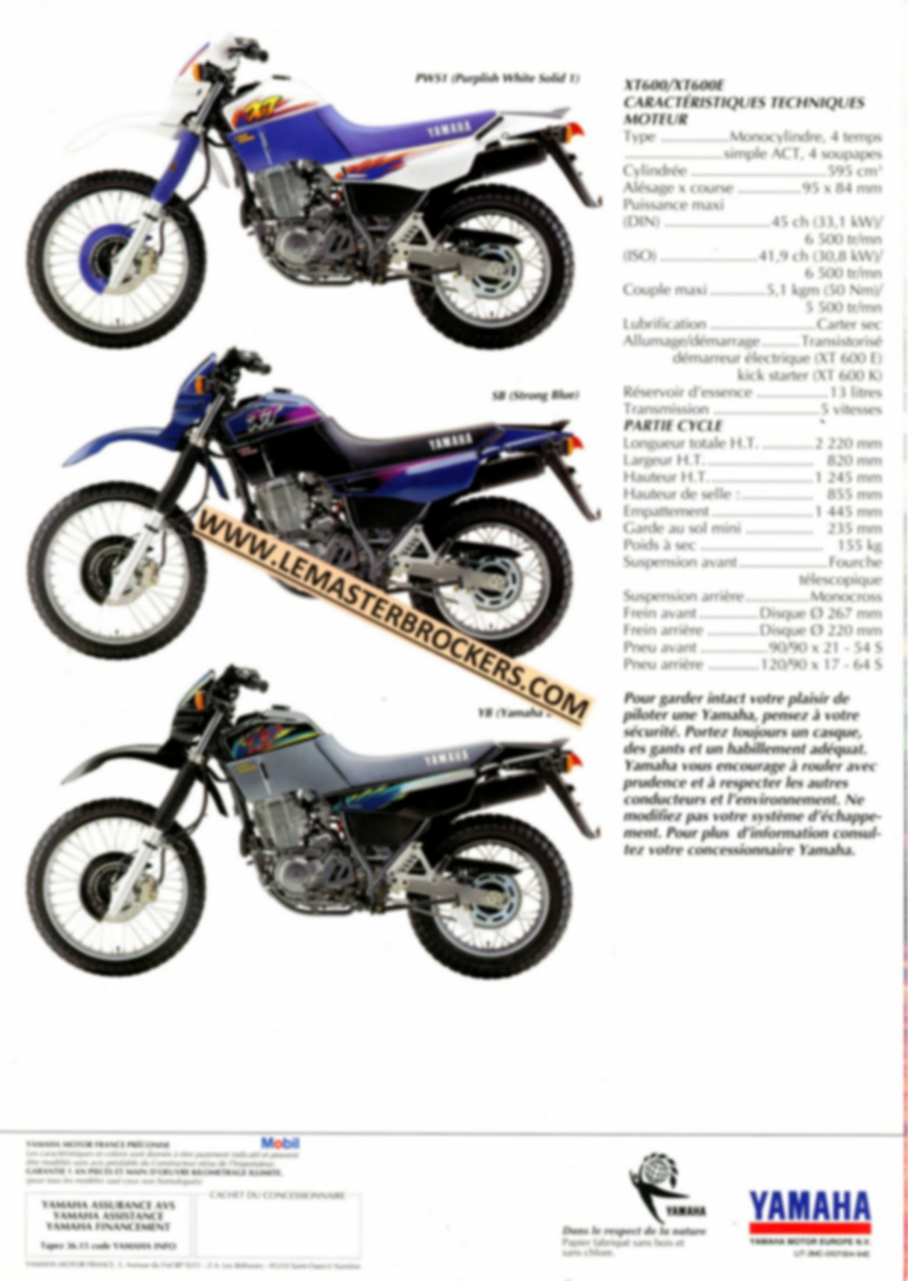 BROCHURE-YAMAHA-XT-600-XT600-LEMASTERBROCKERS-1994