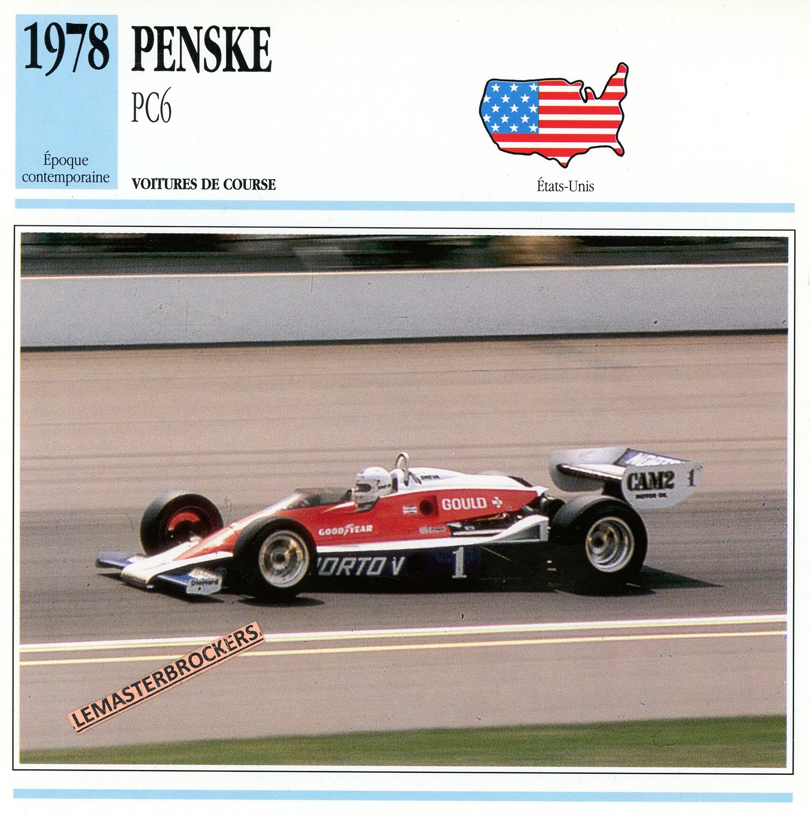 FICHE-PENSKE-PC6-1978-FICHE AUTO ATLAS-LEMASTERBROCKERS-CARDS-CARD
