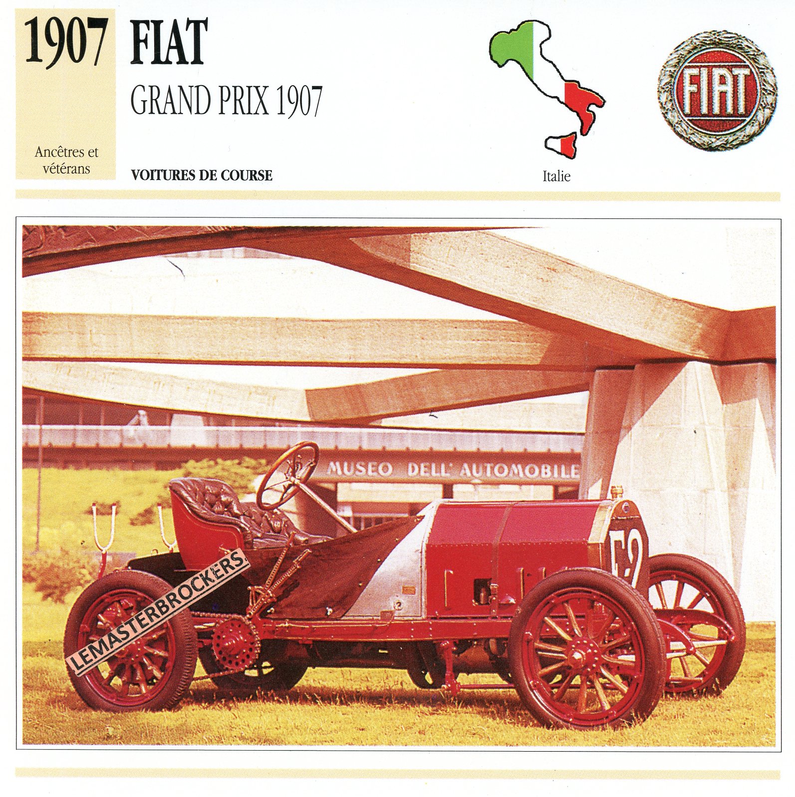 FICHE-FIAT-GRAND-PRIX-1907-FICHE-AUTO-ATLAS-LEMASTERBROCKERS-CARS-CARD