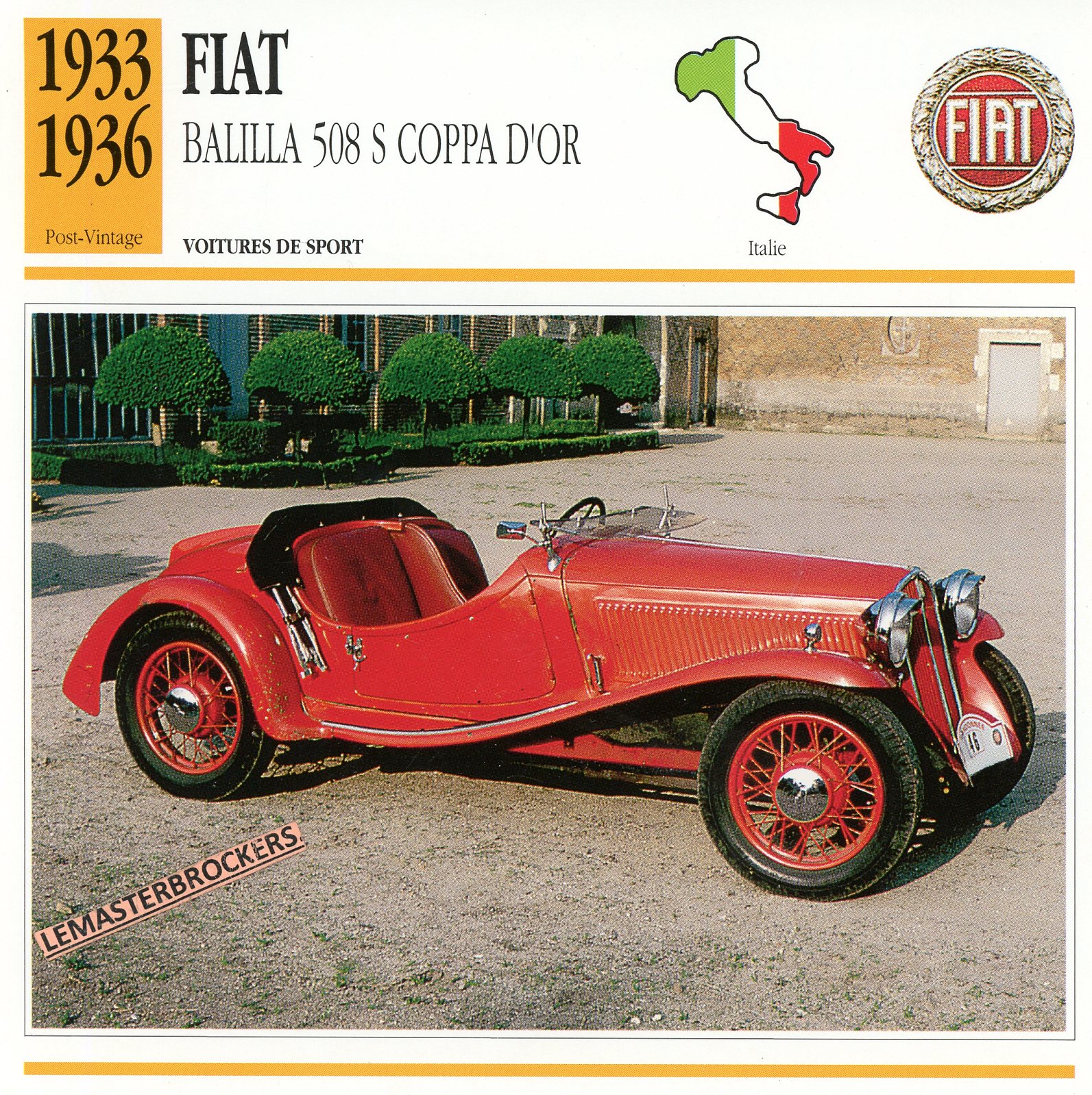 FIAT-BALILLA-508S-COPRA-FICHE-AUTO-CARD-CARS-LEMASTERBROCKERS
