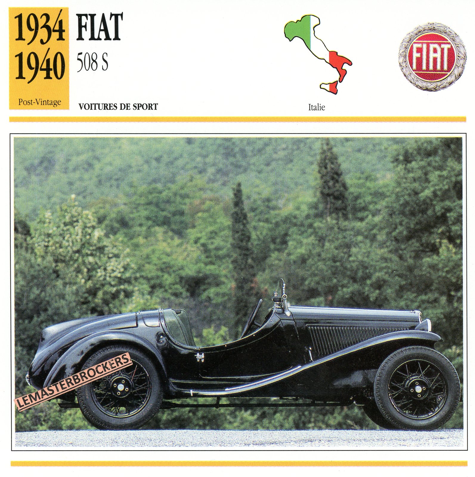 FIAT--508S-1940-FICHE-AUTO-CARD-CARS-LEMASTERBROCKERS