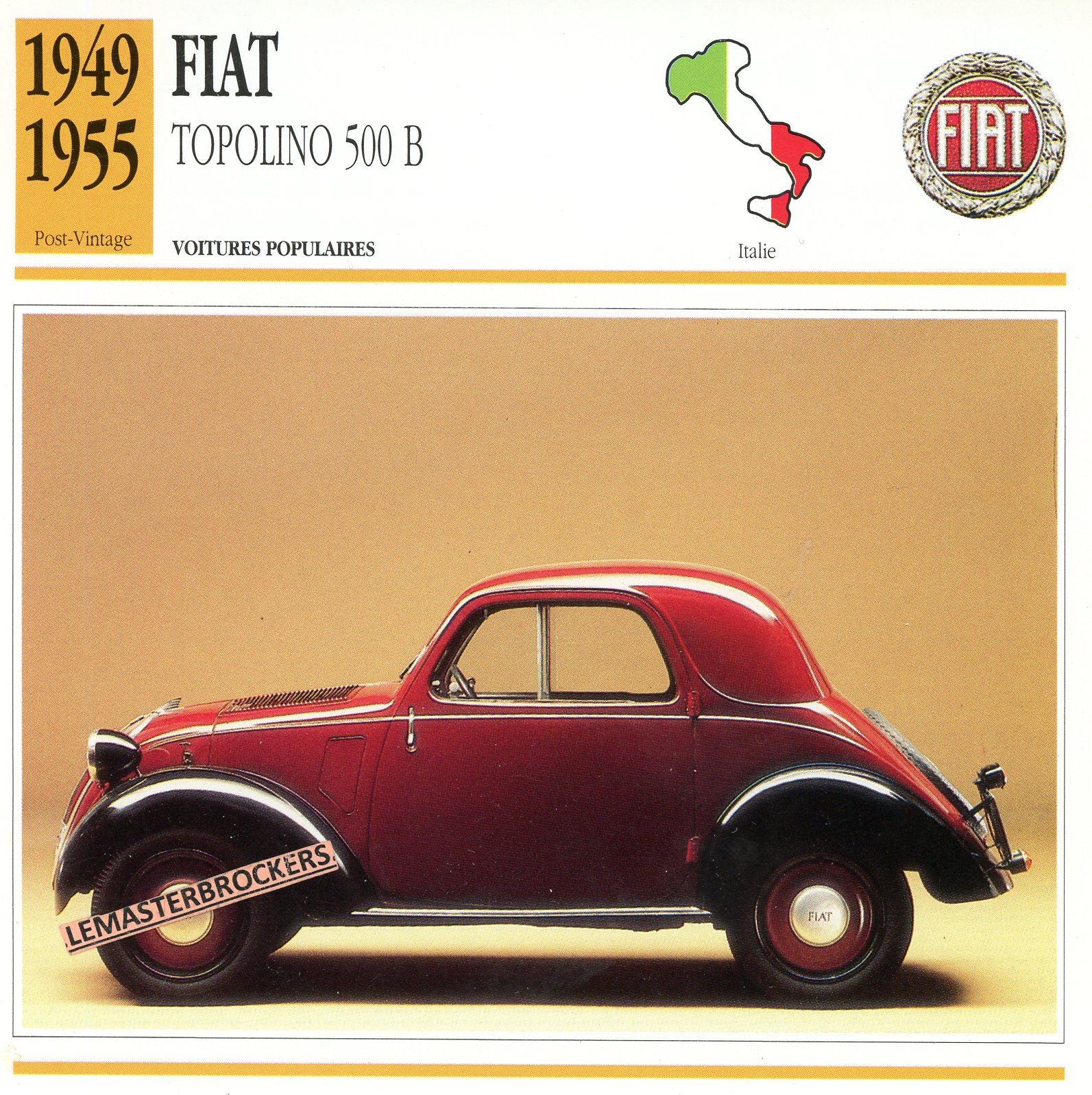 FIAT-TOPOLINO-500-500B-FICHE-AUTO-CARD-CARS-LEMASTERBROCKERS