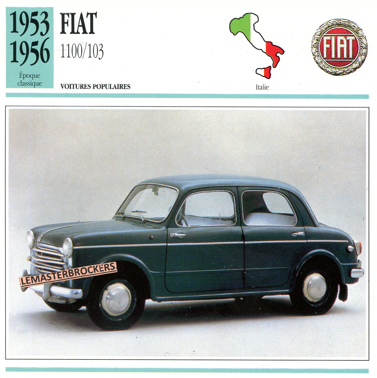 FIAT-1100/103-FICHE-AUTO-CARD-CARS-LEMASTERBROCKERS