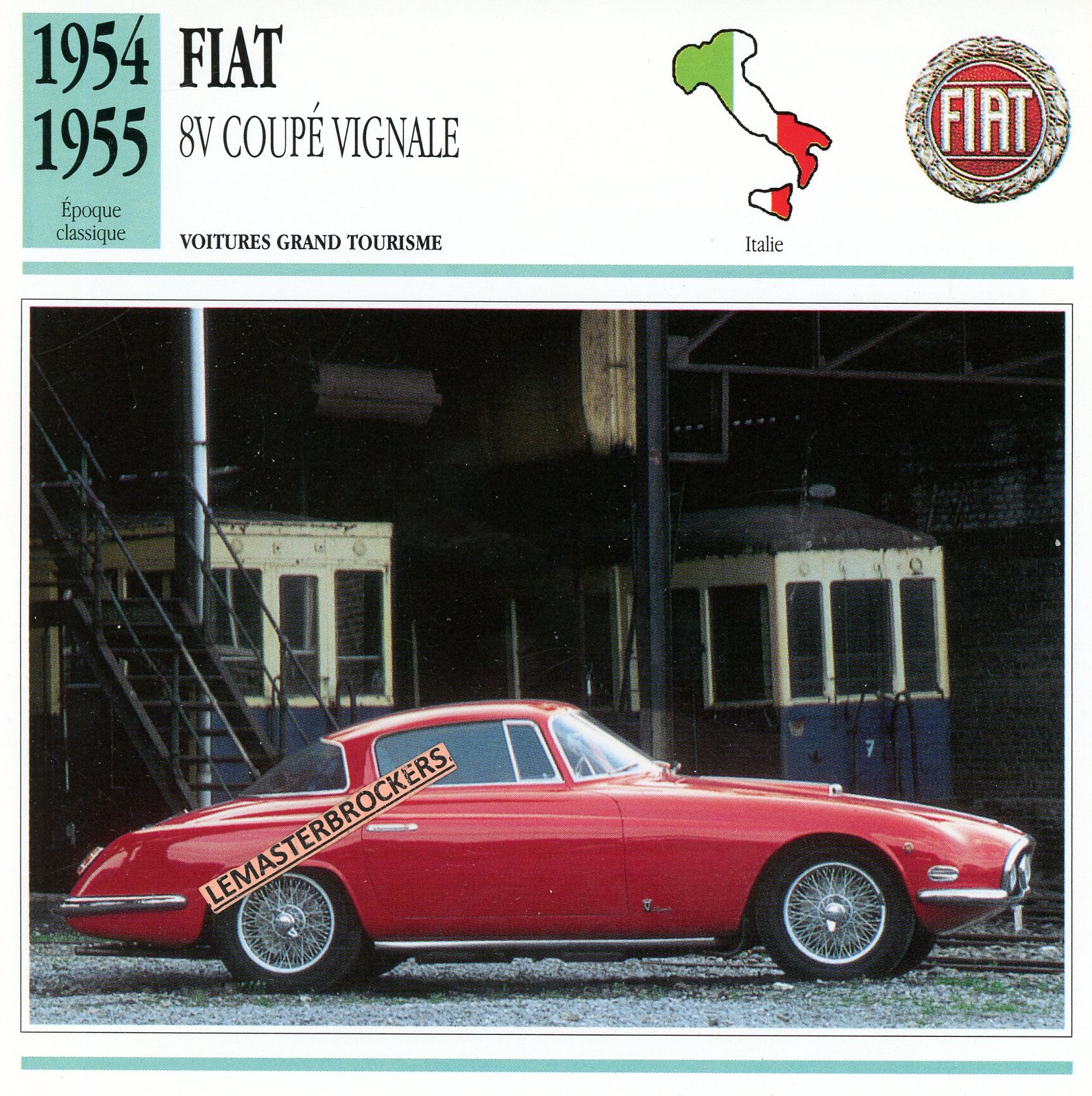 FIAT-8V-COUPE-VIGNALE-FICHE-AUTO-CARD-CARS-LEMASTERBROCKERS