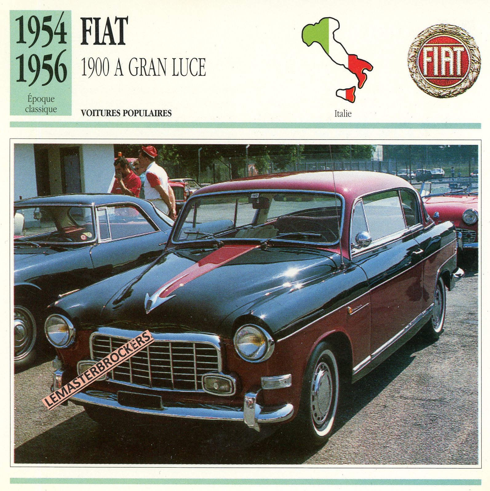 FIAT-1900-A-GRAN-LUCE-FICHE-AUTO-CARD-CARS-LEMASTERBROCKERS