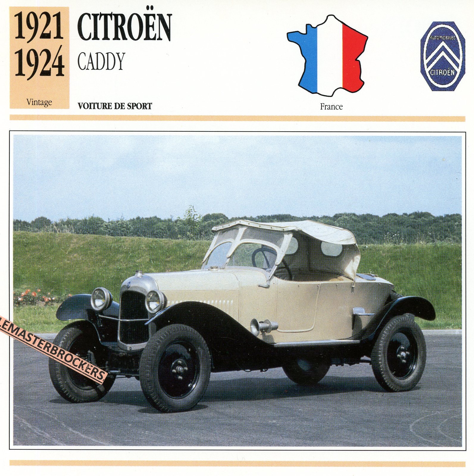 CITROËN CADDY 1921 1924 - FICHE AUTO ATLAS - CARS CARD