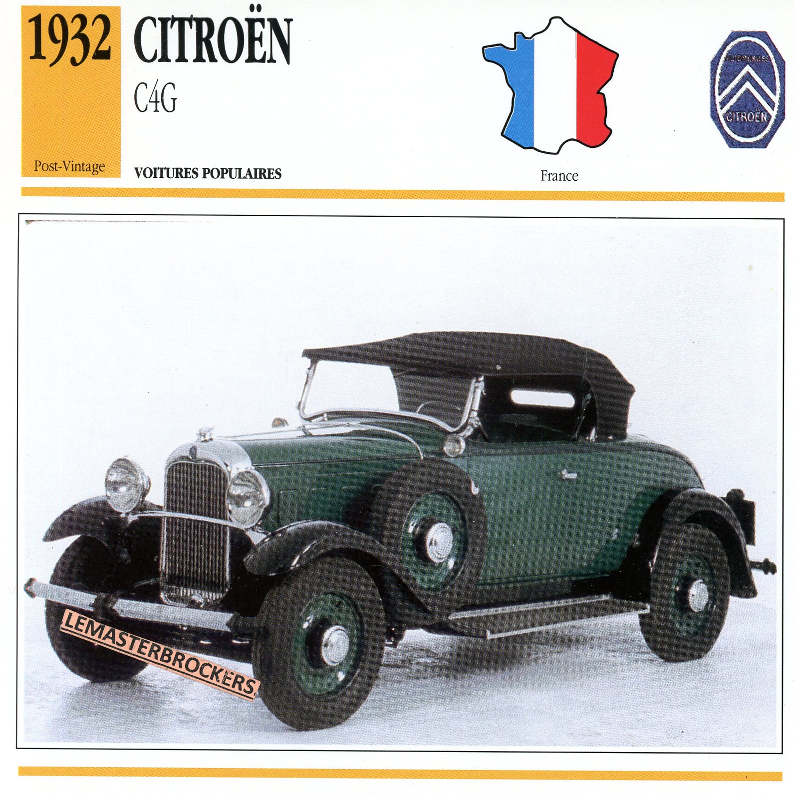 FICHE-CITROËN-C4G-1932-CARD-CARS-LEMASTERBROCKERS