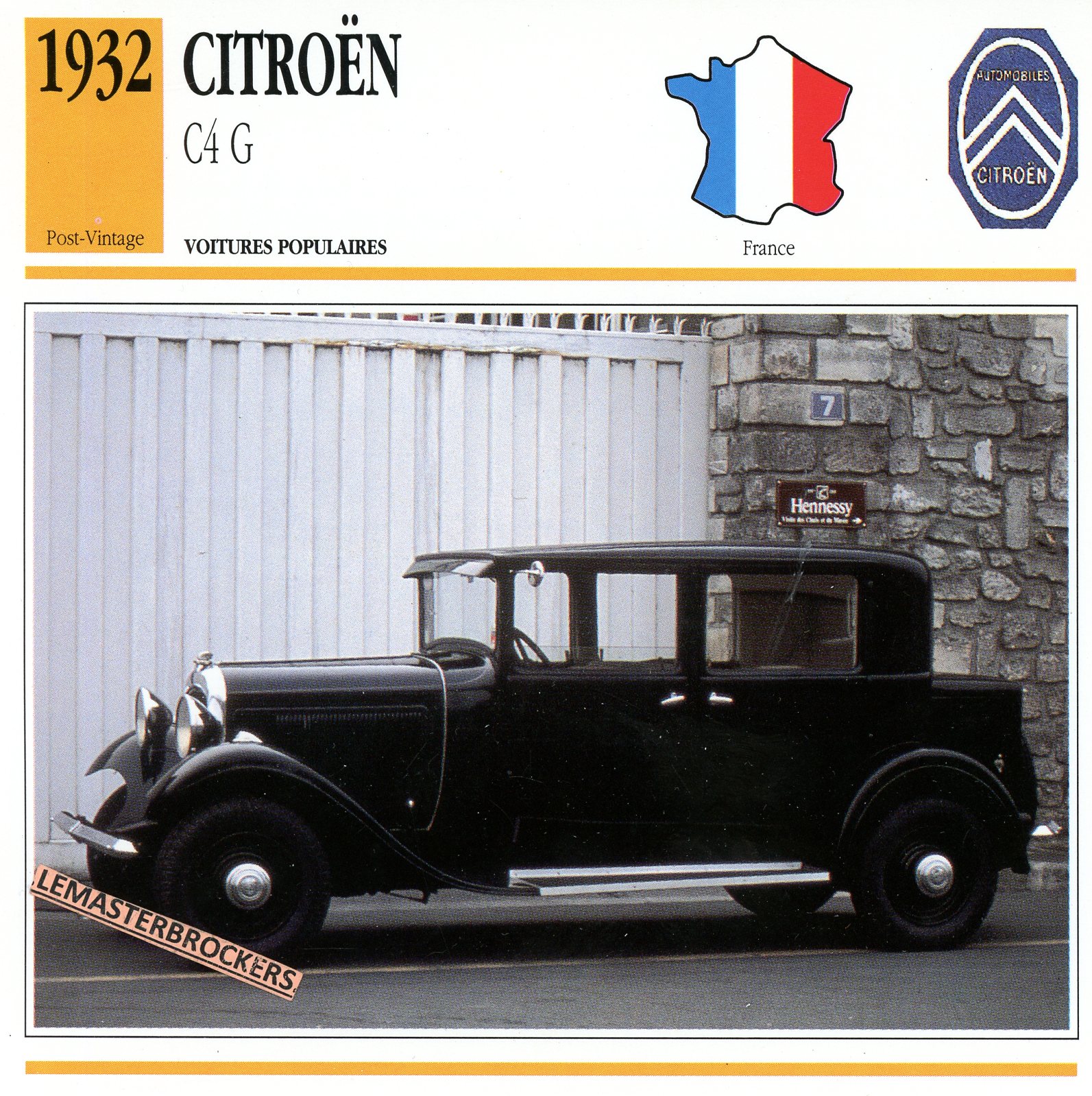 FICHE-CITROËN-C4-G-1932-CARD-CARS-LEMASTERBROCKERS