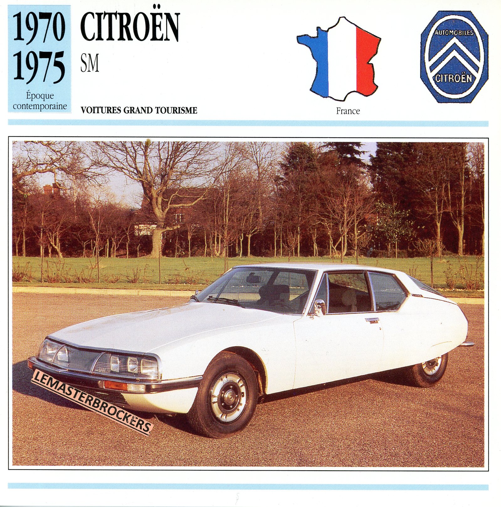CITROËN-SM-1970-1975-FICHE-AUTO-CARD-CARS-LEMASTERBROCKERS