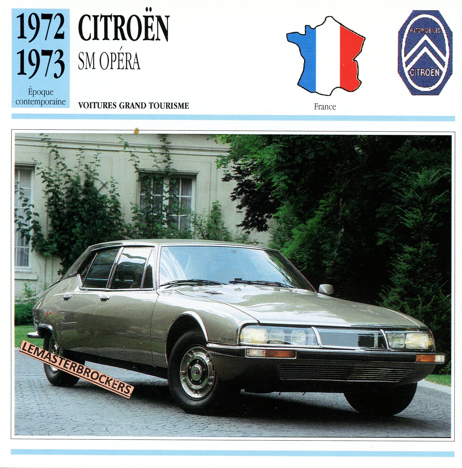 CITROËN-SM-OPÉRA-1972-1973-FICHE-AUTO-CARD-CARS-LEMASTERBROCKERS