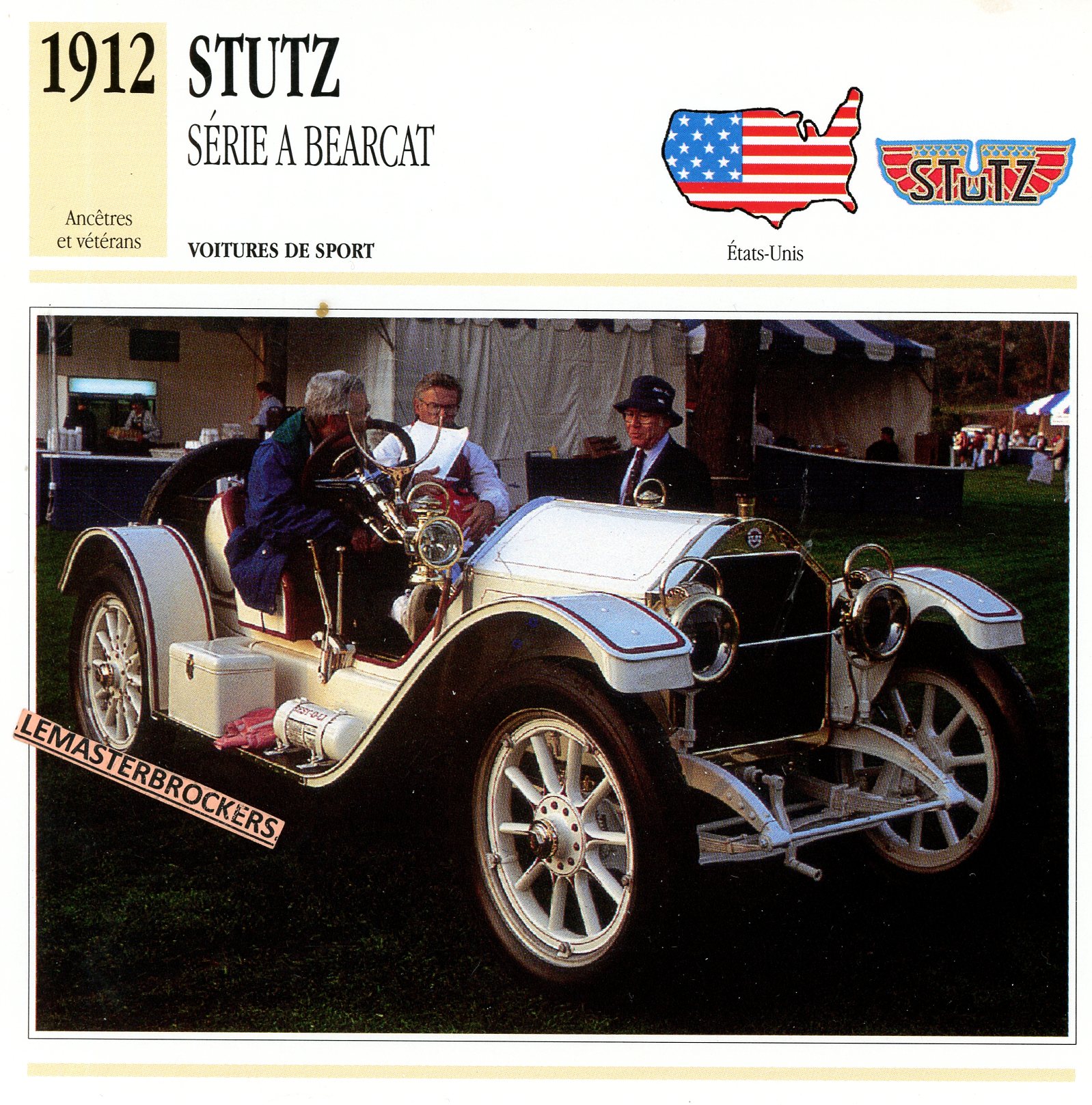 STUTZ-A-BEARCAT-1912-FICHE-AUTO-LEMASTERBROCKERS-ATLAS-ÉDITION