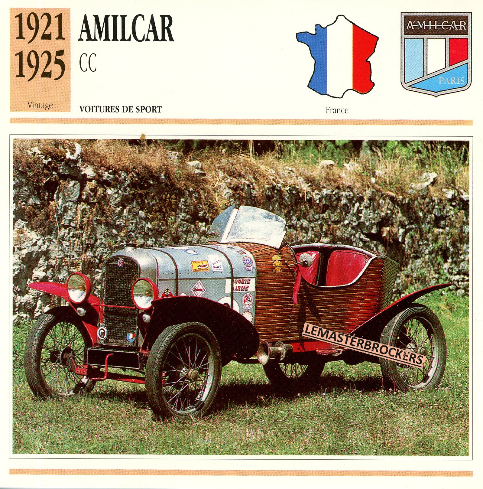 AMILCAR-CC-1921-1925-FICHE-AUTO-LEMASTERBROCKERS-ATLAS-ÉDITION