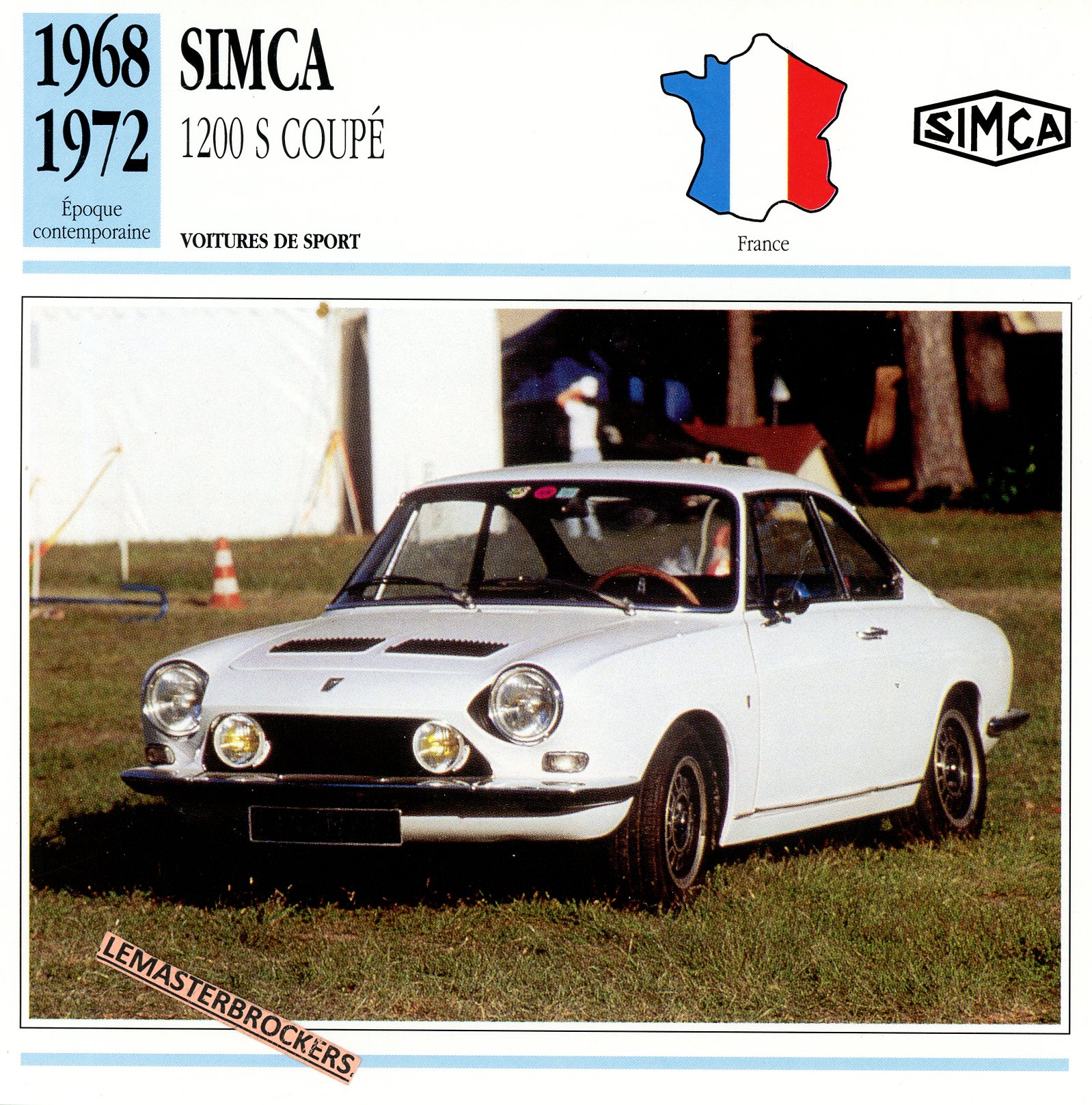 SIMCA-1200S-COUPÉ-1968-1972-FICHE-AUTO-LEMASTERBROCKERS-ATLAS-ÉDITION