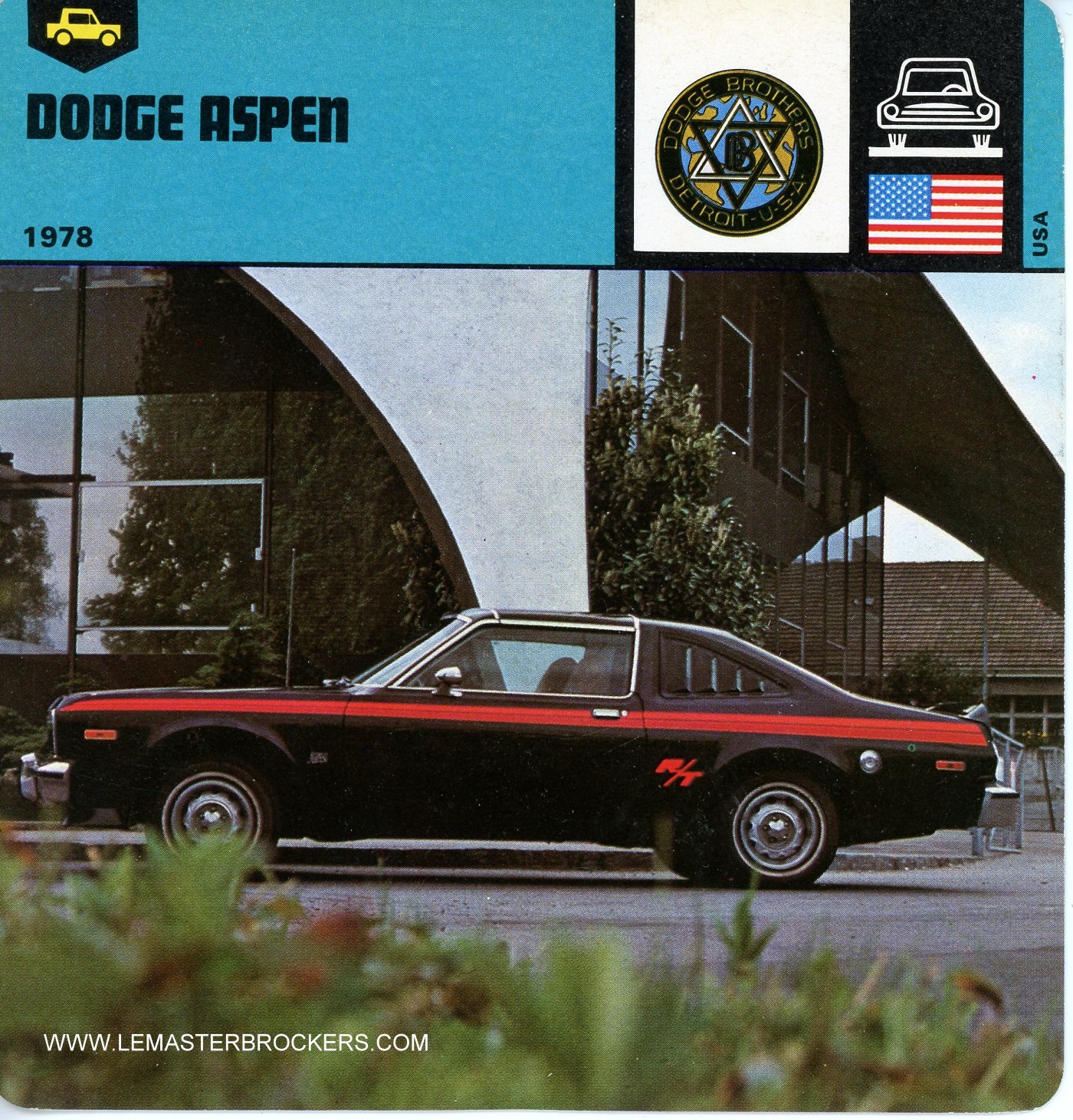 FICHE AUTO DODGE ASPEN - 1978