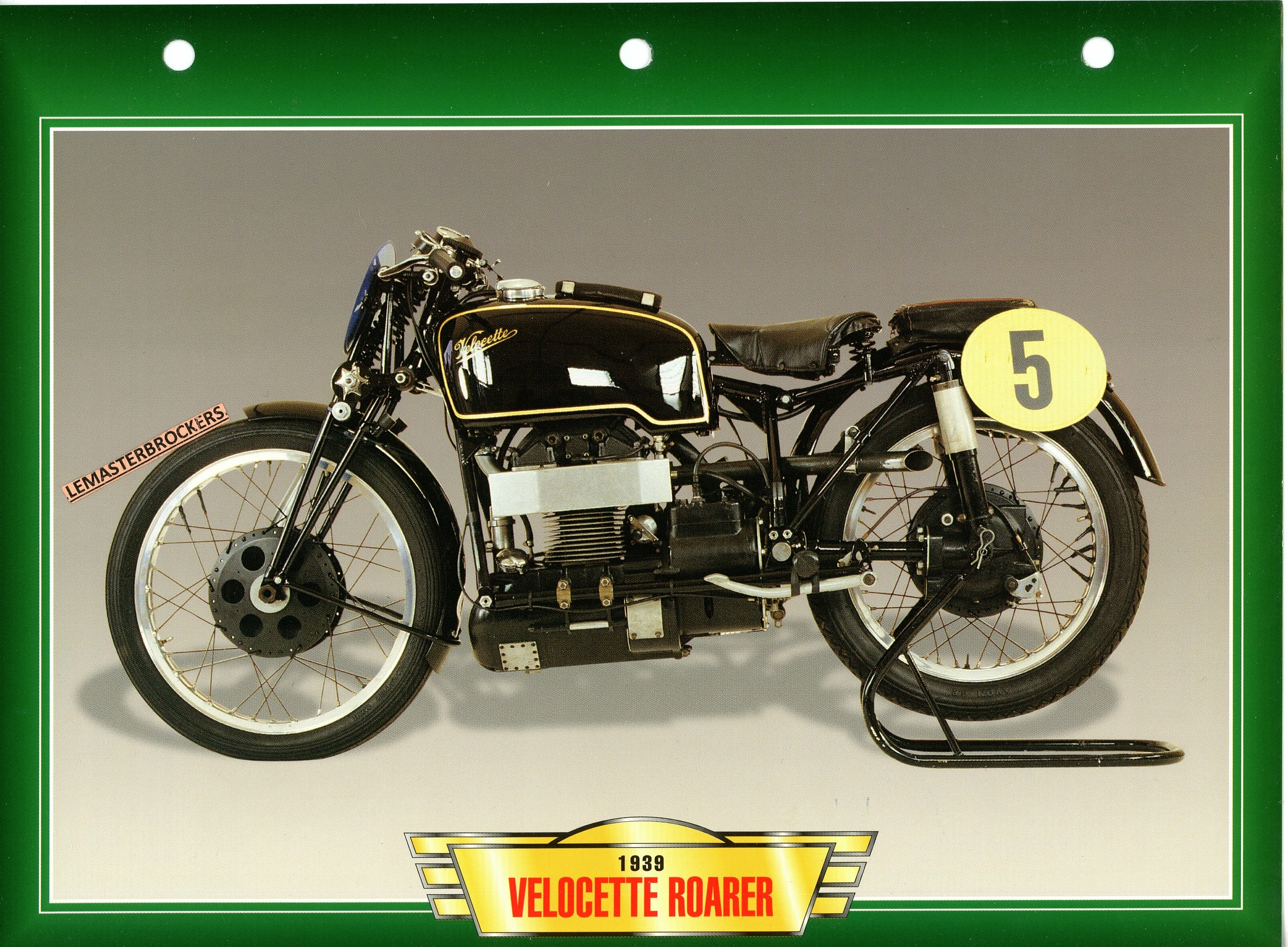 VELOCETTE ROARER 1939 - FICHE MOTO ATLAS ÉDITION