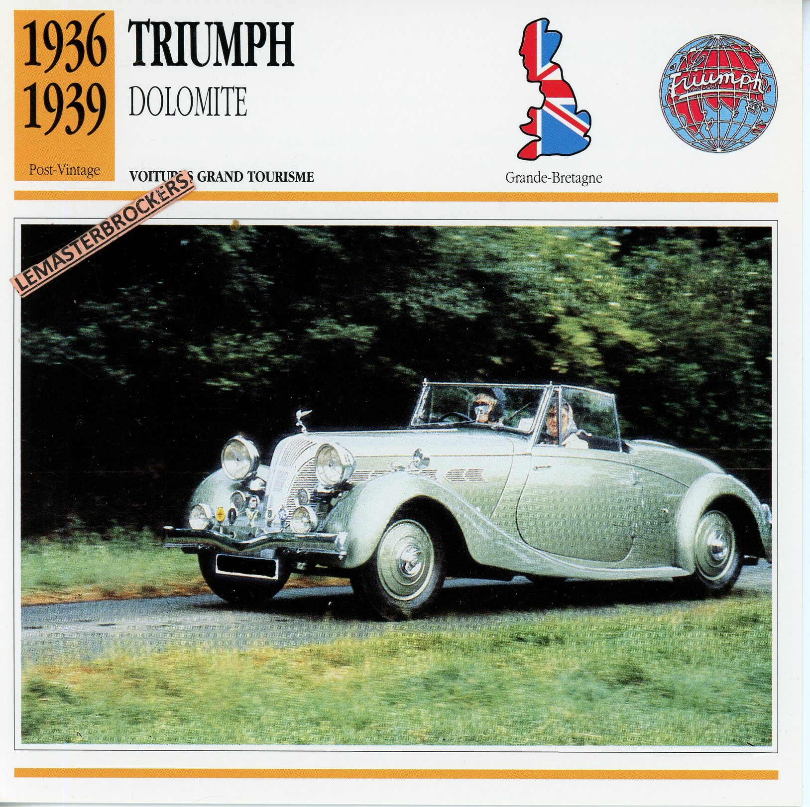 TRIUMPH-DOLOMITE-1936-1939-FICHE-AUTO-ATLAS-LEMASTERBROCKERS